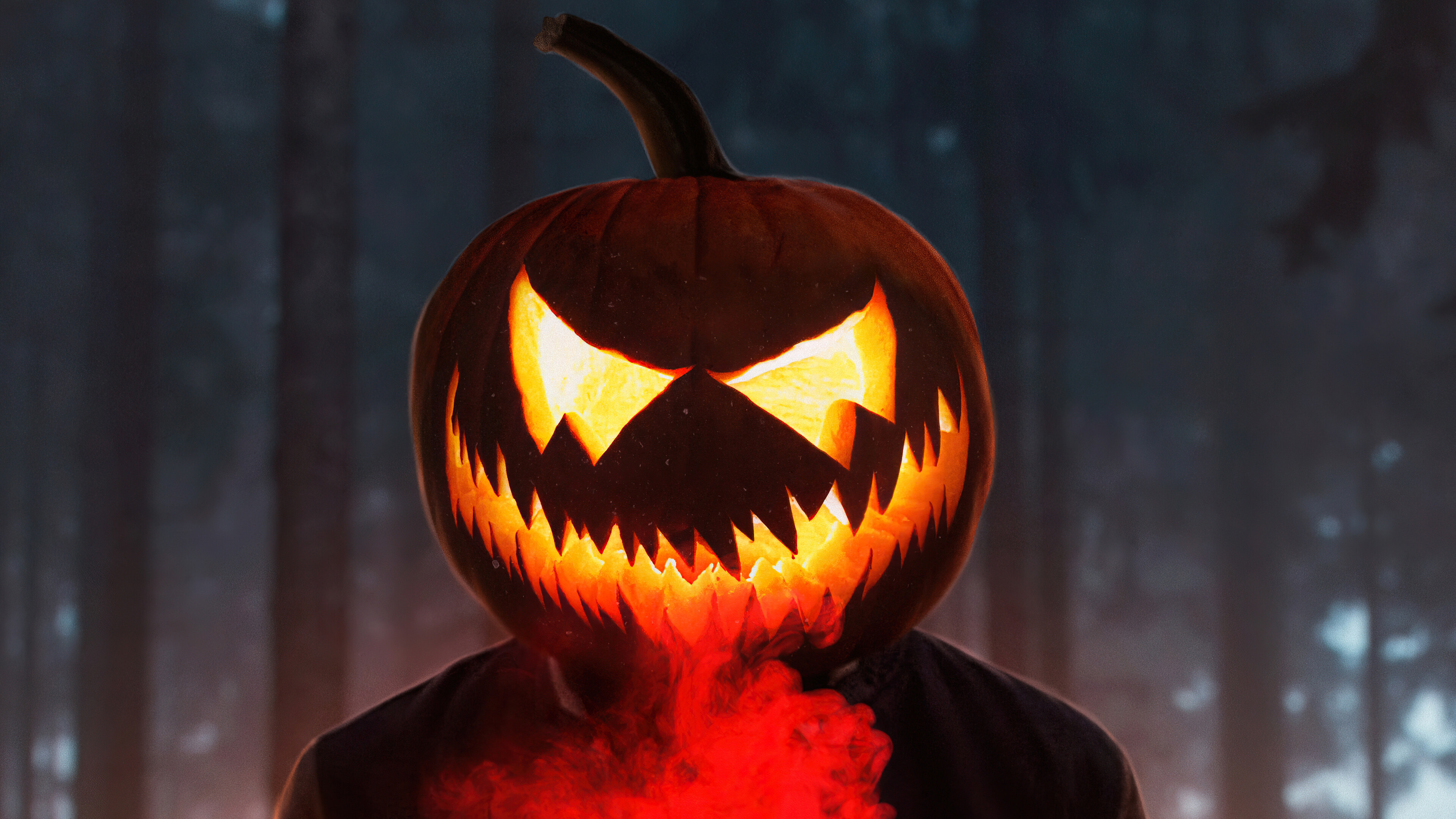 Glowing Mask, Halloween Wallpaper, 3840x2160 4K Desktop