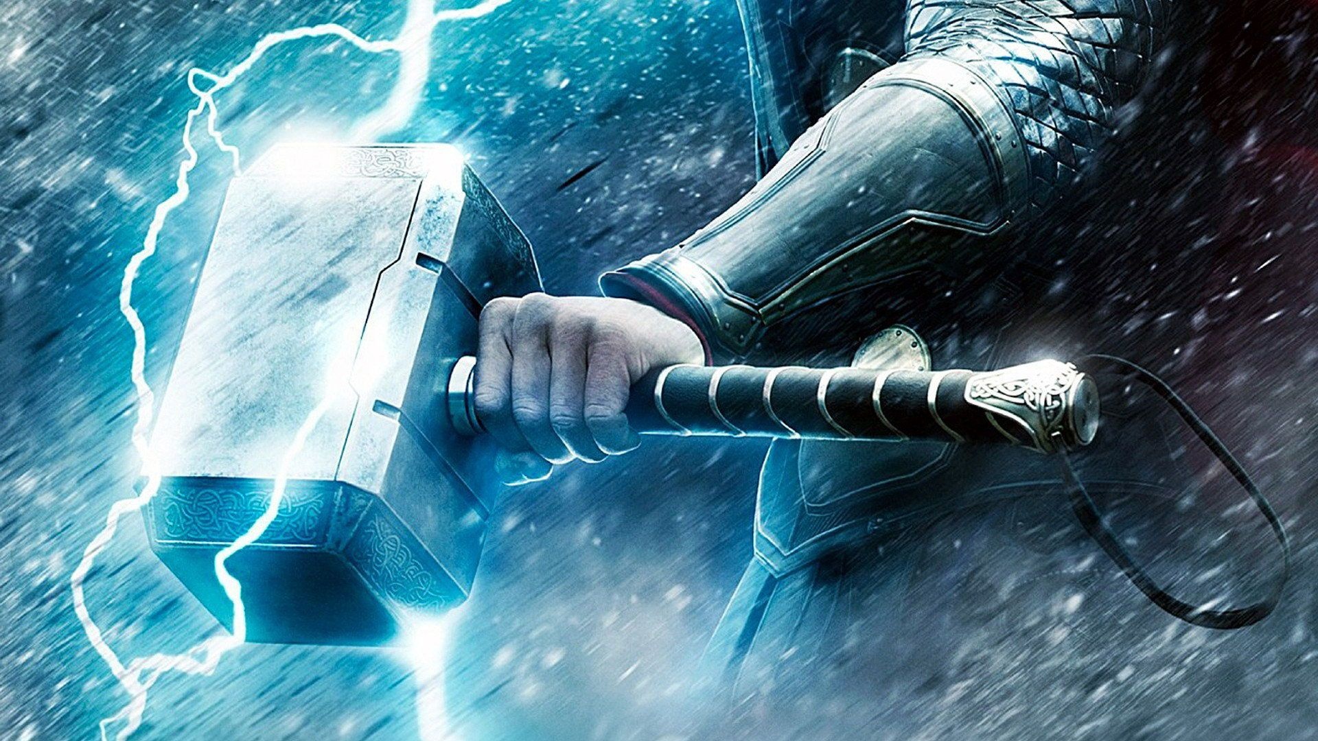 Mjolnir lightning, Powerful weapon, Thunderous strikes, Divine artifact, 1920x1080 Full HD Desktop