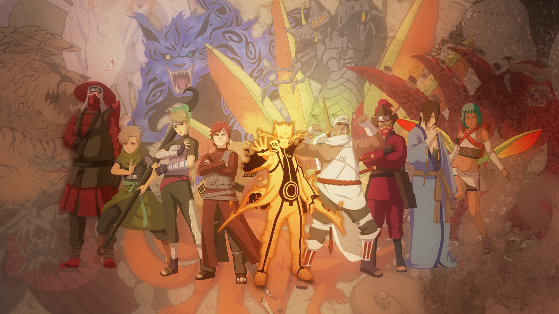 Fuu, Naruto, Killer Bee, Han, 1920x1080 Full HD Desktop