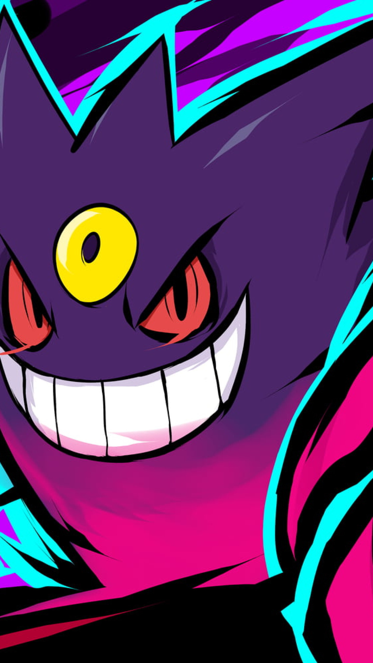 Haunter wallpaper, Mega Gengar appearance, Ghost-type Pokmon, Eerie background, 1440x2560 HD Phone