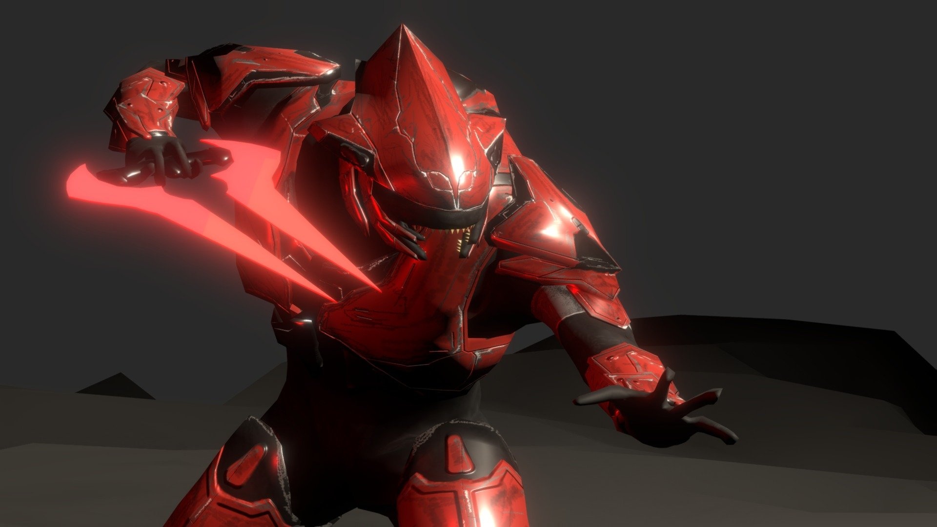 Banished elite, Halo wars art, Energy sword, 3D model download, 1920x1080 Full HD Desktop