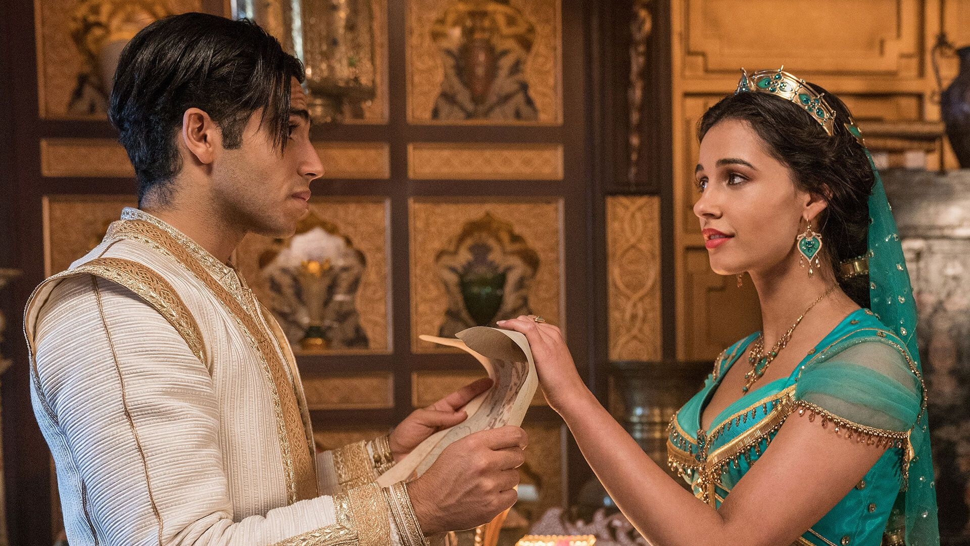 Naomi Scott, Jasmine, updated story, Aladdin 2019, 1920x1080 Full HD Desktop