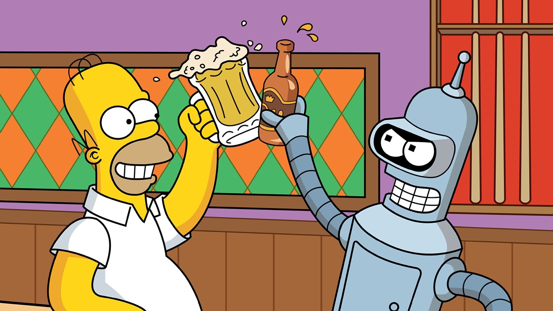 Homer and Bender, Homer (The Simpsons) Wallpaper, 1920x1080 Full HD Desktop