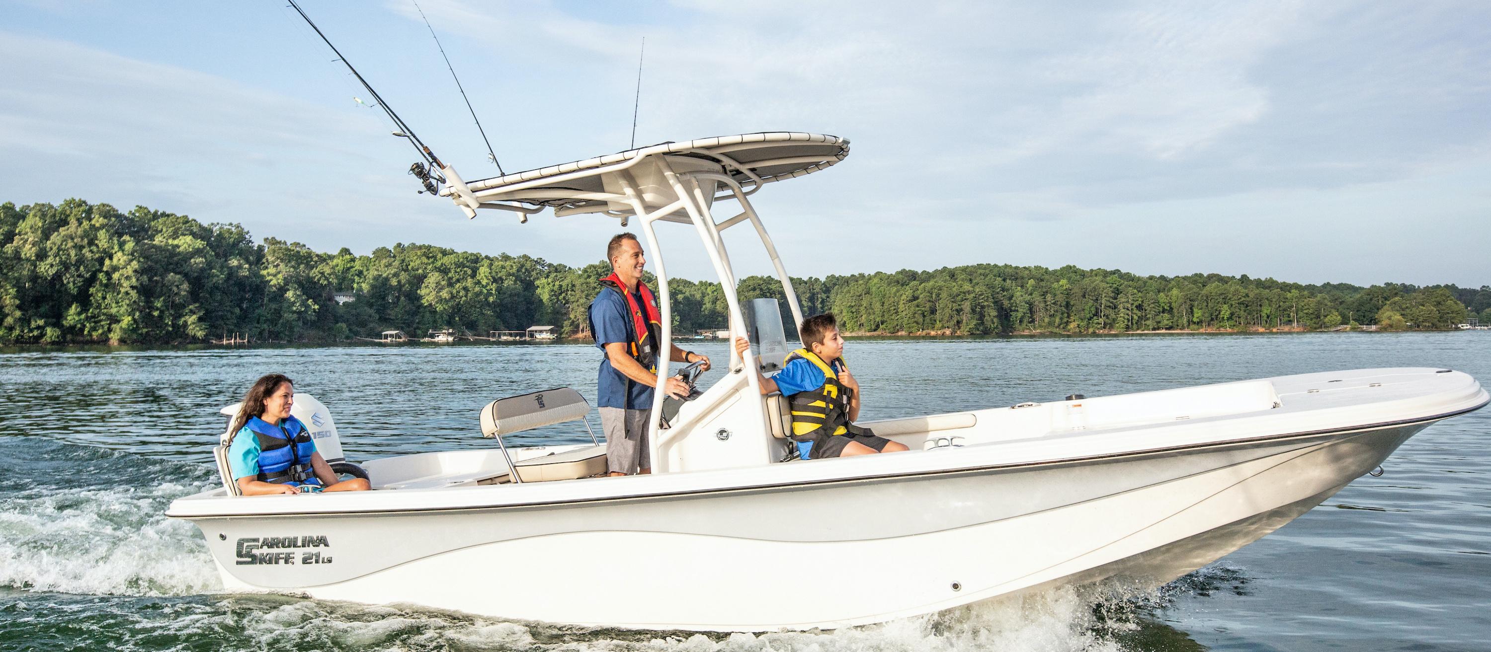 Model spotlight, LS series, Carolina skiff, Boat design, 3000x1320 Dual Screen Desktop