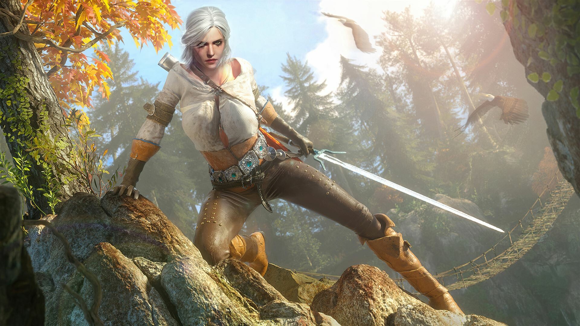 Ciri, Wild Hunt, 5K iMac wallpaper, Witcher's legacy, 1920x1080 Full HD Desktop