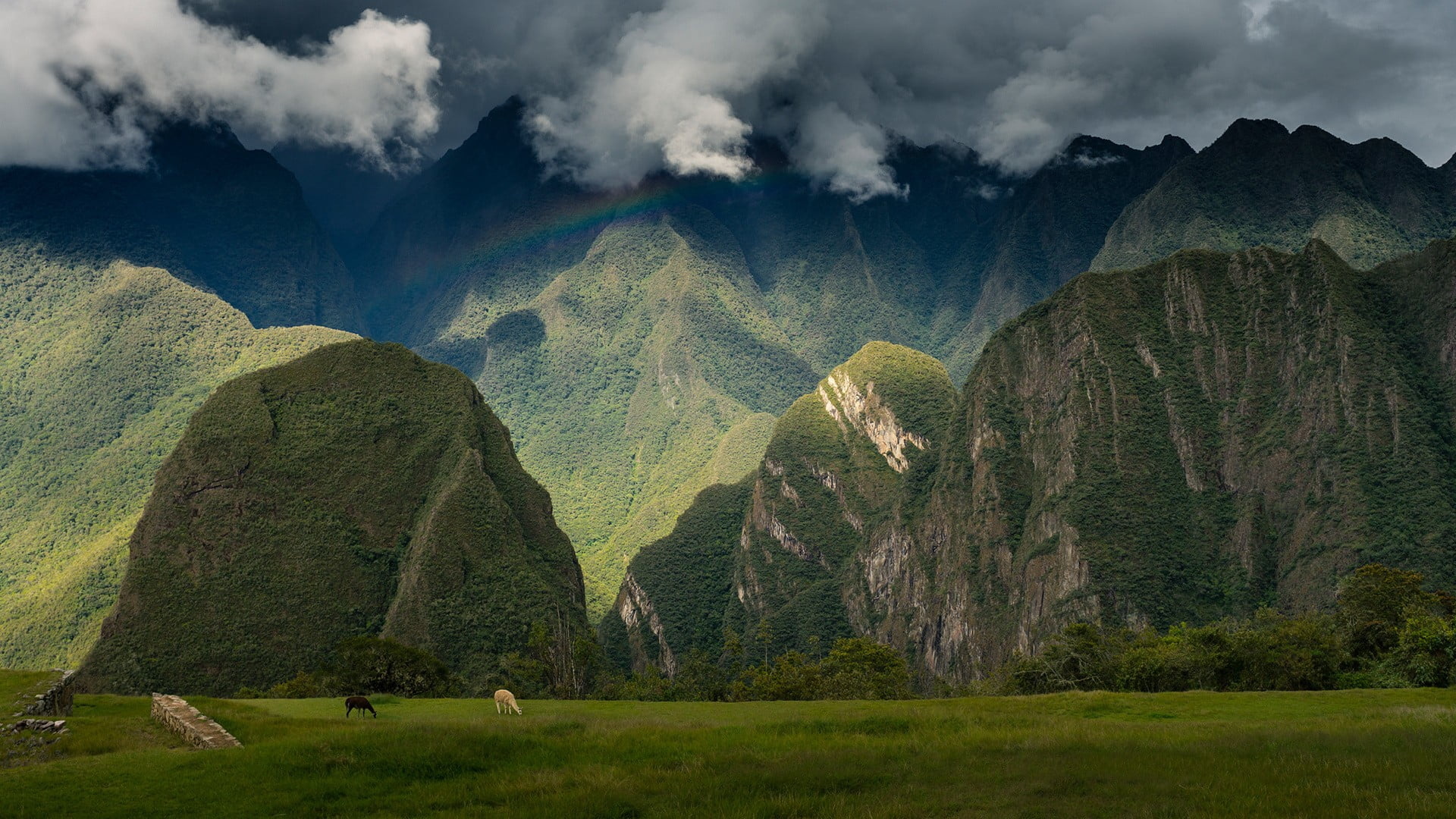 Peruvian Andes, Travel destination, Green mountains, Cloudy skies, 1920x1080 Full HD Desktop