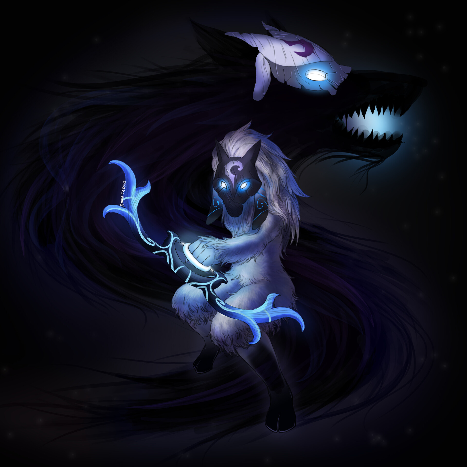 Kindred, Eternal hunters, Fan art, ArtStation, 1920x1920 HD Phone