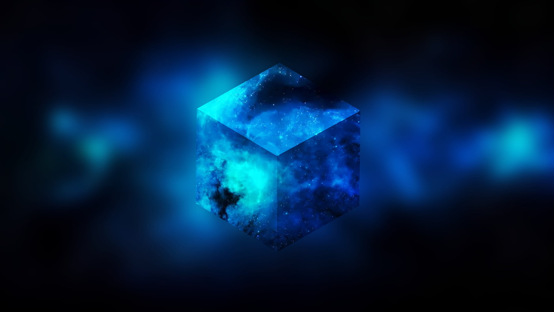 Blue Cube Illustration, Abstract art, Color symbolism, Tranquility, Serene vibes, 1920x1080 Full HD Desktop