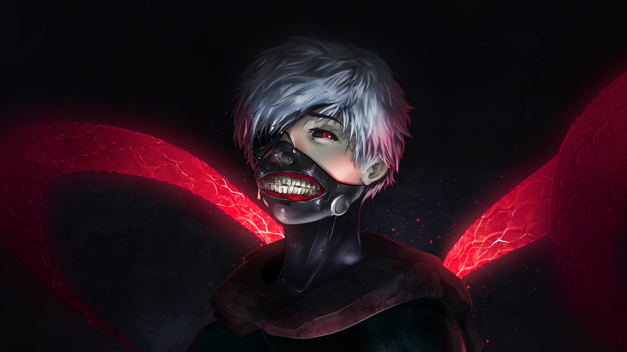 Ken Kaneki, Ken Kaneki art, 1366x768 resolution, HD 4K, 2140x1210 HD Desktop