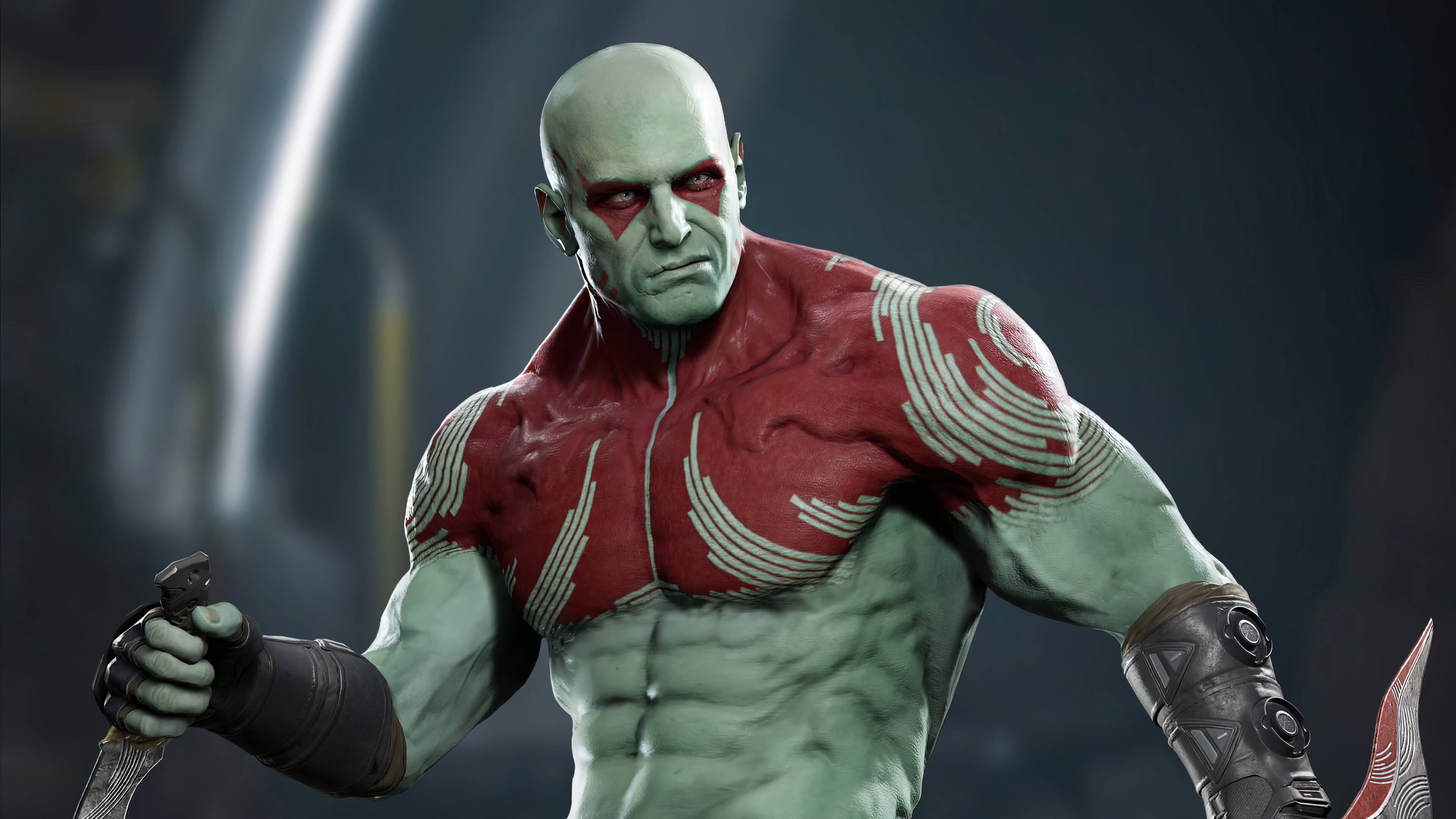 Drax's powerful presence, Marvel's Guardians, 4K Ultra HD, Warrior's valor, 3840x2160 4K Desktop