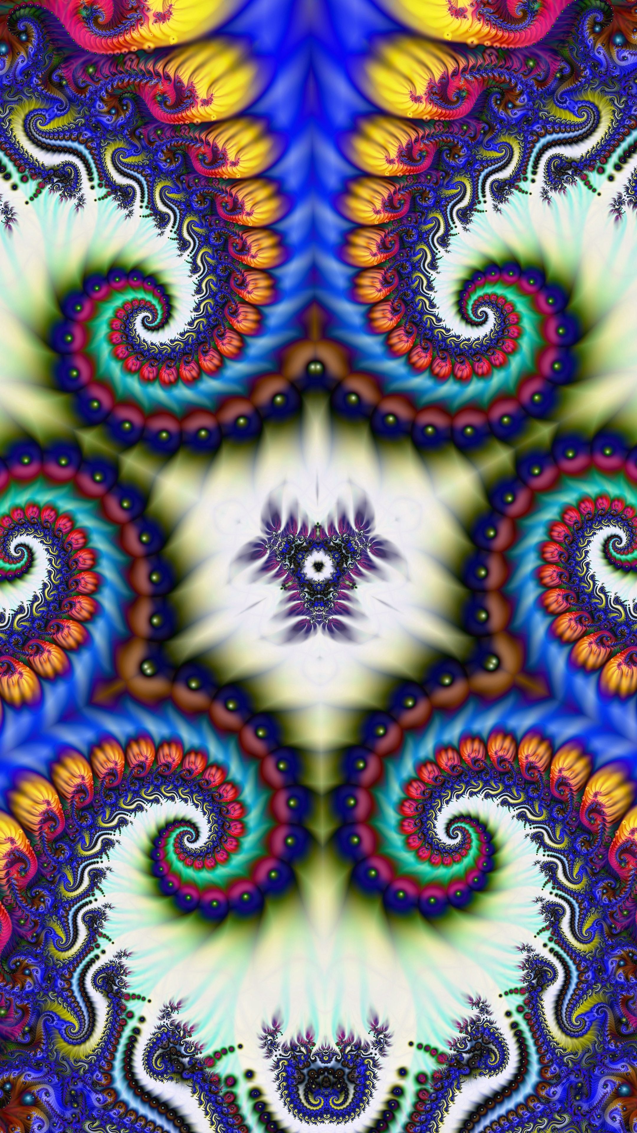 Fractal mobile art, 4K kaleidoscope pattern, 2160x3840 4K Phone