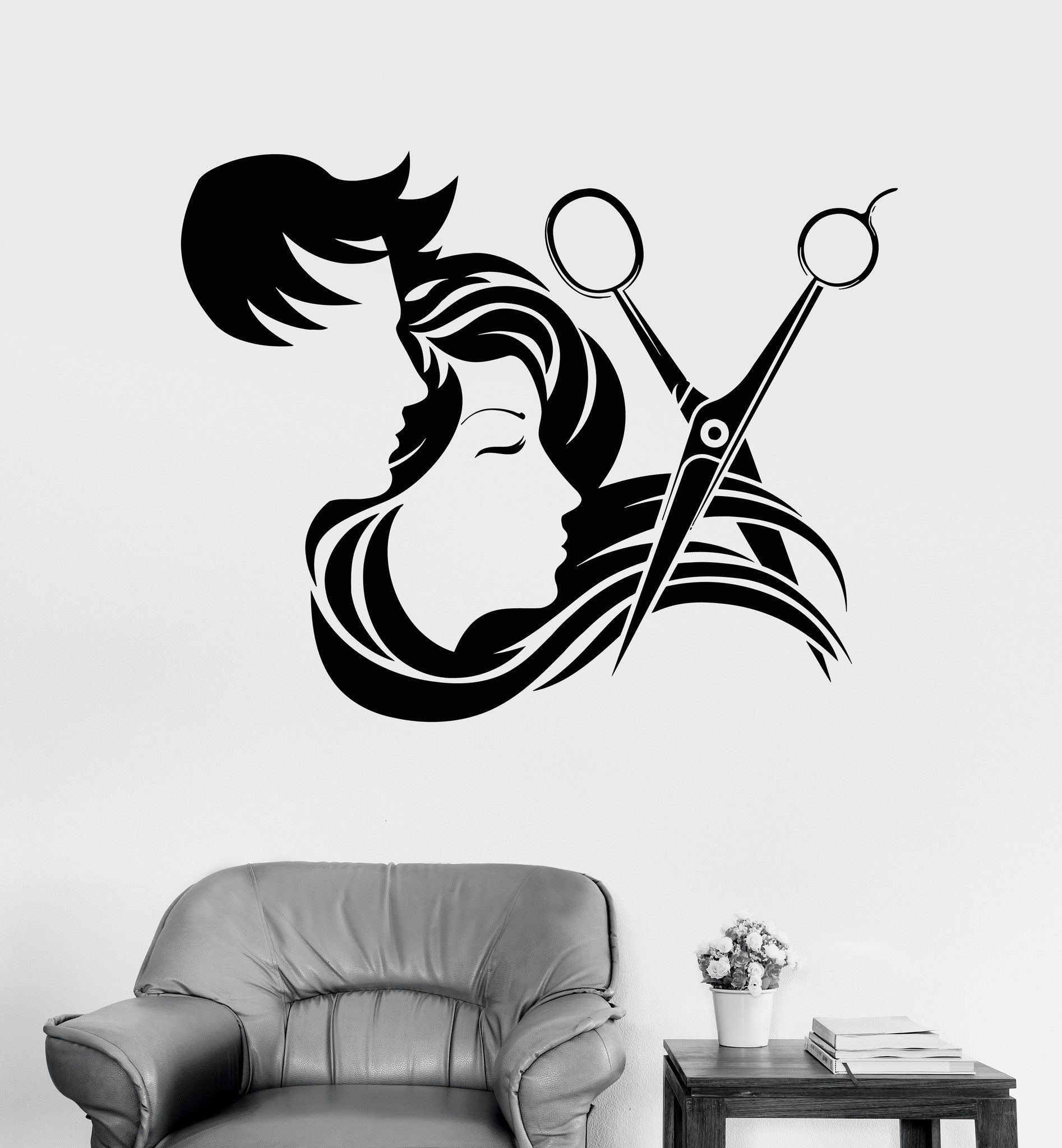 Hair Salon, Vinyl wall decal, Hair stylist, Barber shop, 1900x2050 HD Phone