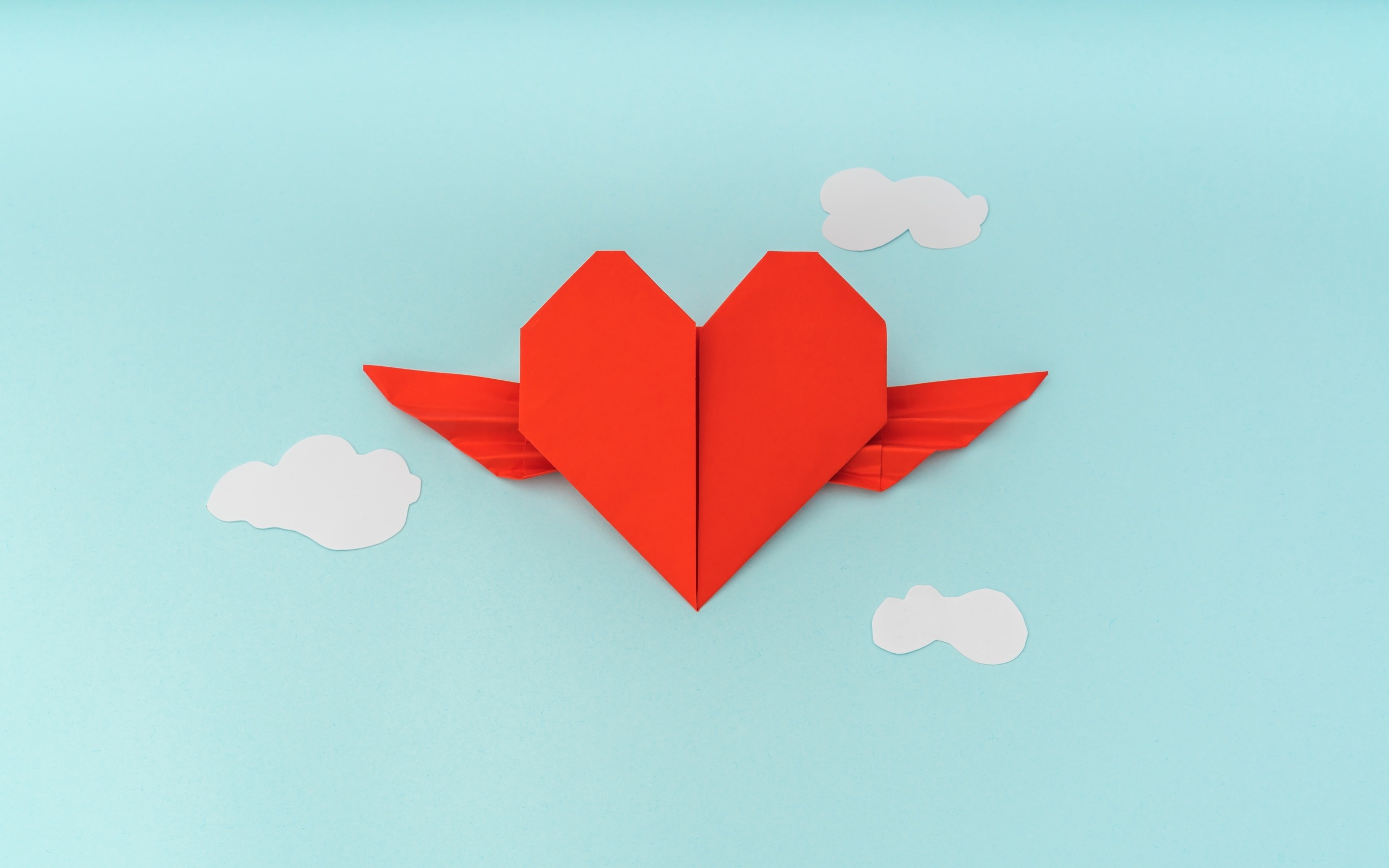 Origami, Heart With Wings Wallpaper, 2560x1600 HD Desktop