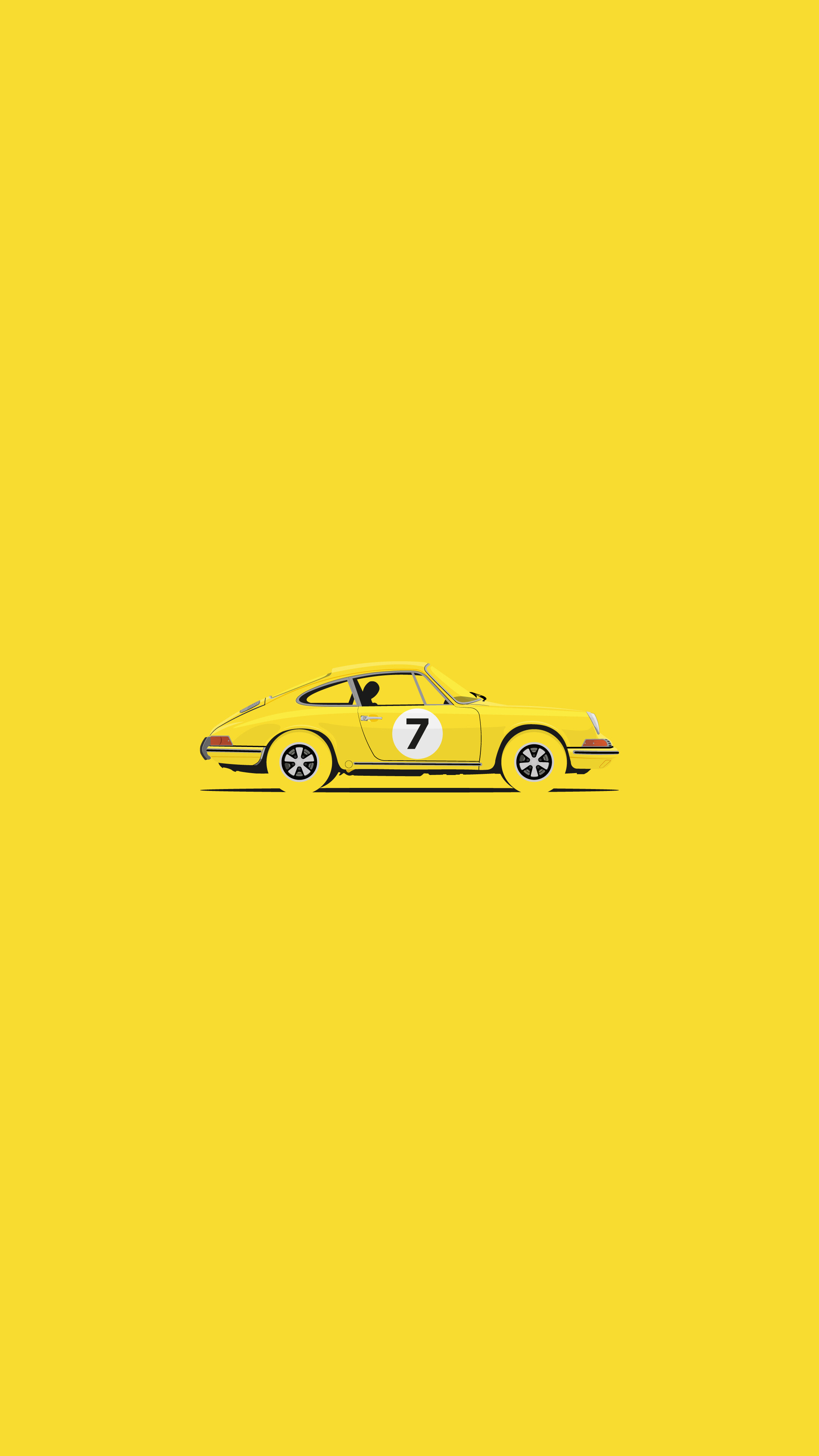 Porsche 911, 1969 yellow signal, 4K wallpaper, 2160x3840 4K Phone