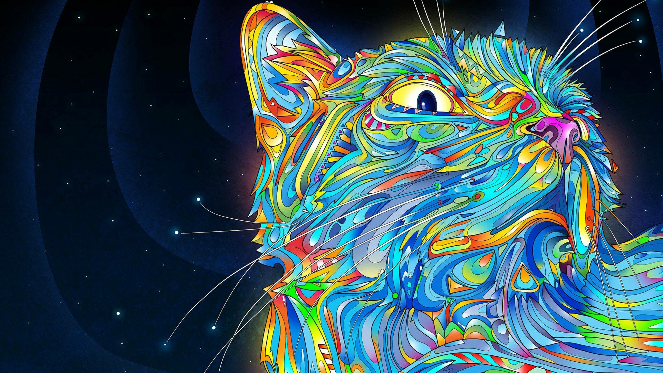 Cat, Pop Art Wallpaper, 2560x1440 HD Desktop