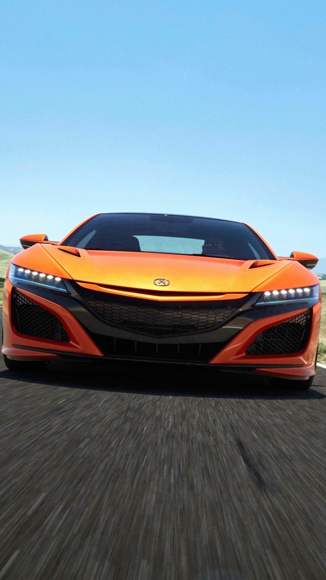 Acura NSX, Orange sports car, Mobile wallpaper, Automotive beauty, 1080x1920 Full HD Phone