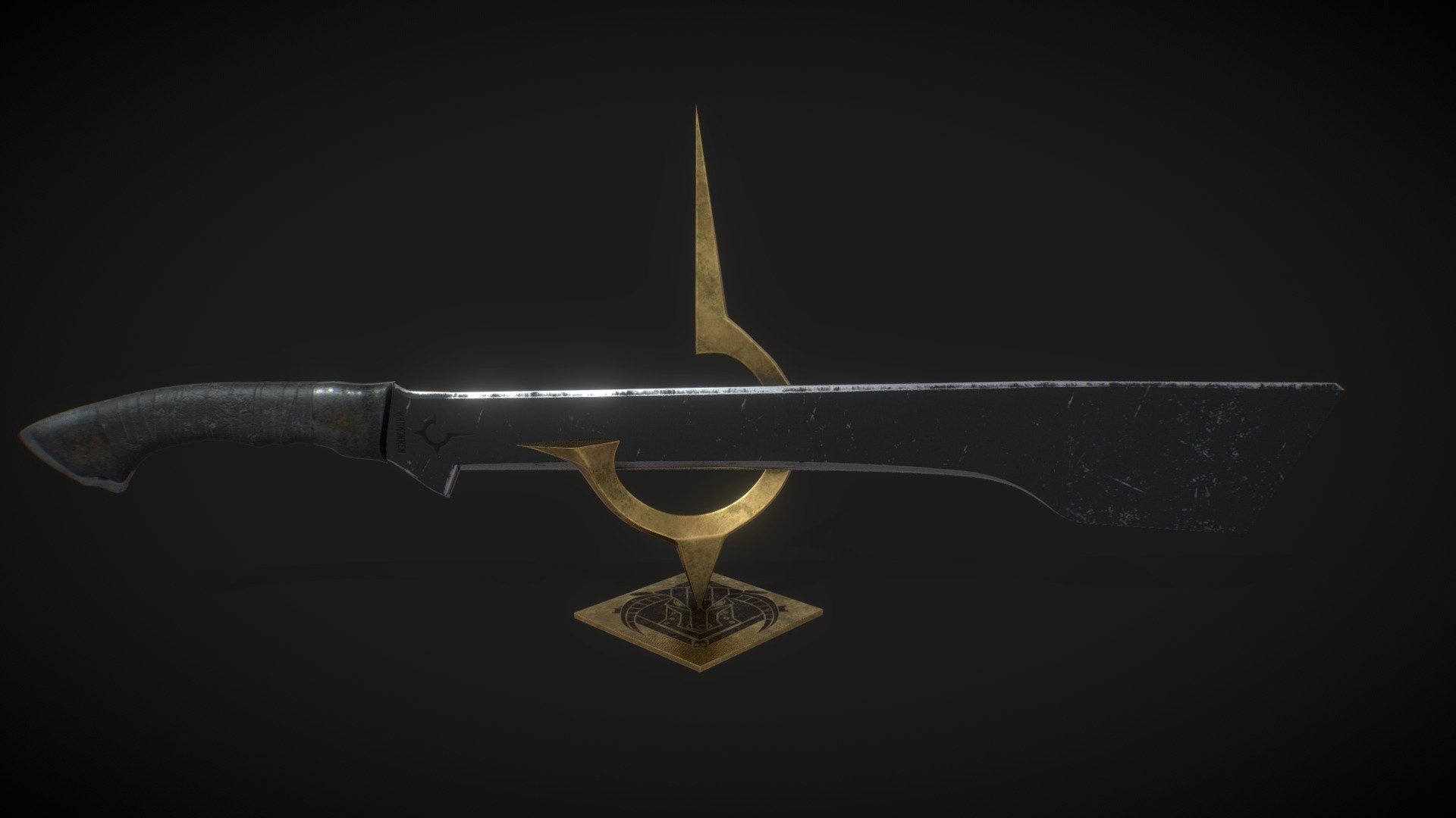 House Harkonnen, Sword of Harkonnen, 3D model, 1920x1080 Full HD Desktop