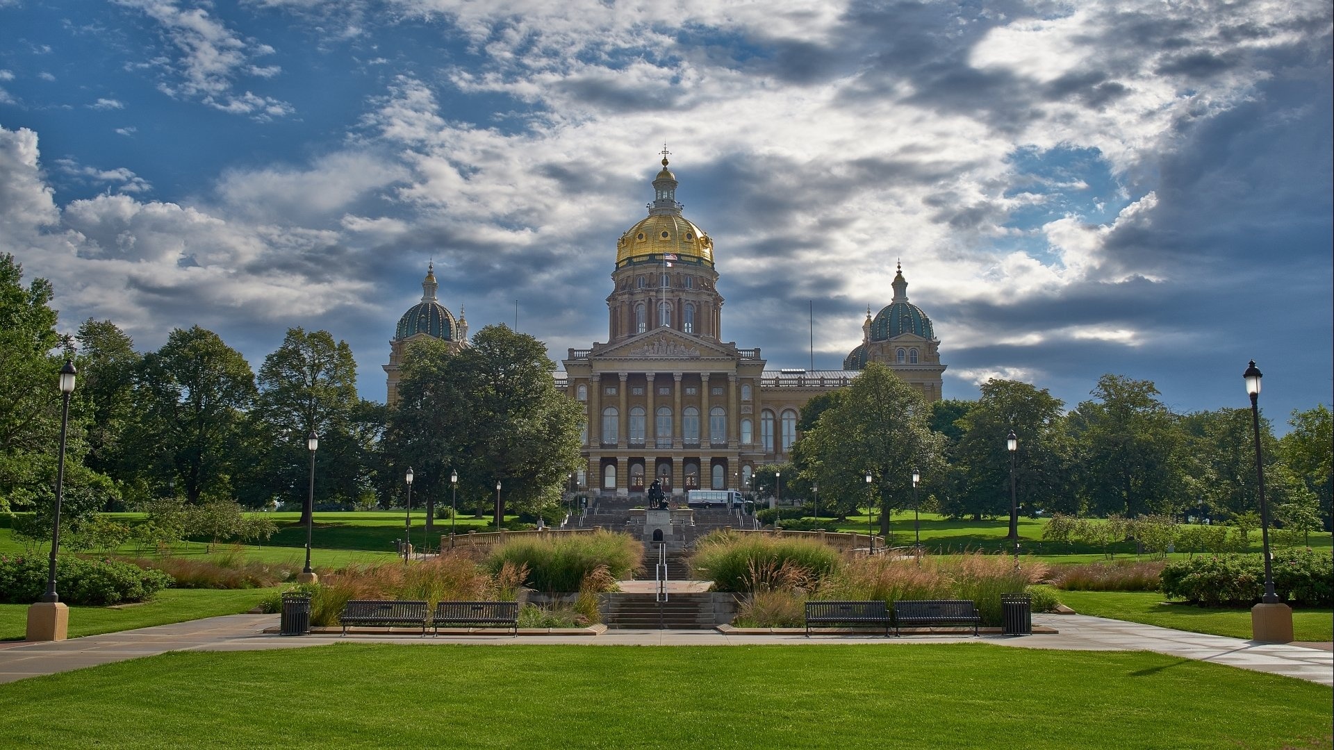 Iowa State Capitol, Iowa landmarks, Capitol building, Political wallpaper, 1920x1080 Full HD Desktop