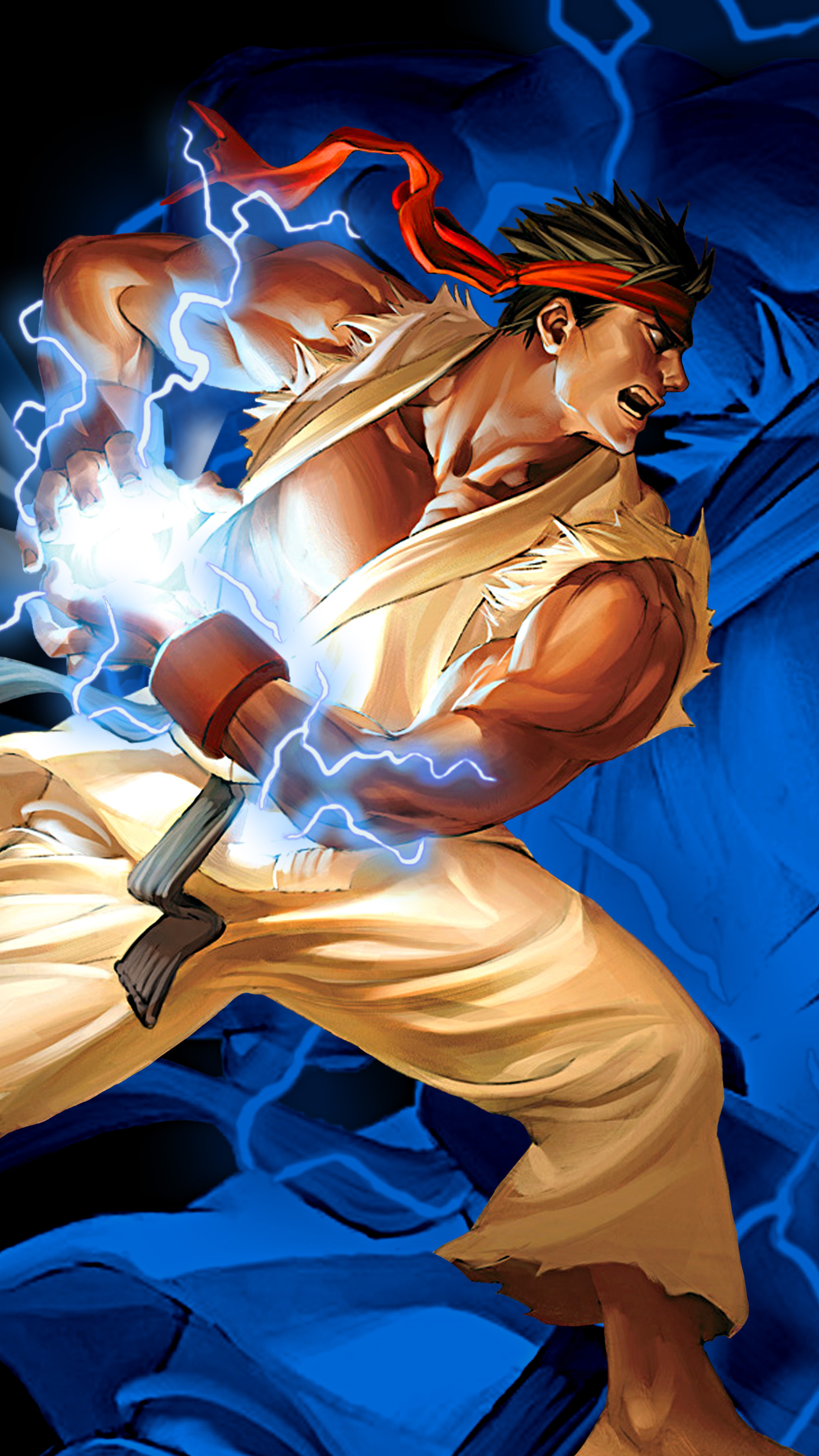 Fighting Game, Ryu hadouken, Street Fighter 2, Games, 2160x3840 4K Phone