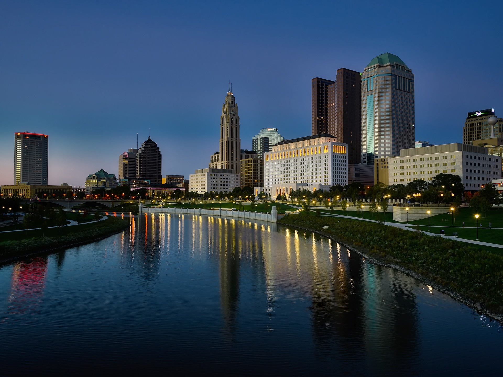 Columbus skyline, Travels, Black history month, Ohio Wesley Glen, 1920x1440 HD Desktop