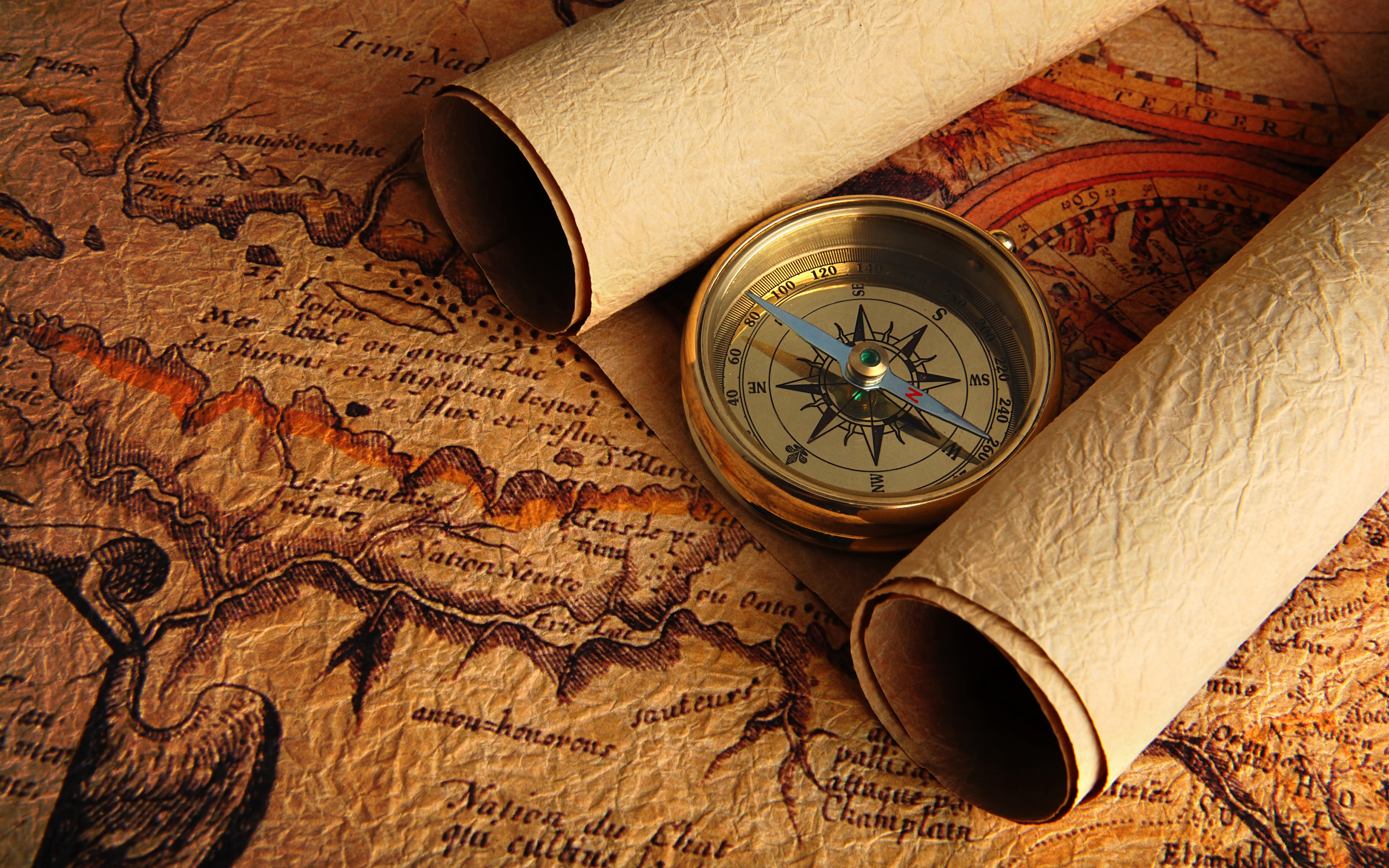 Compass map, High resolution image, Vintage tool, Better navigation, 2560x1600 HD Desktop