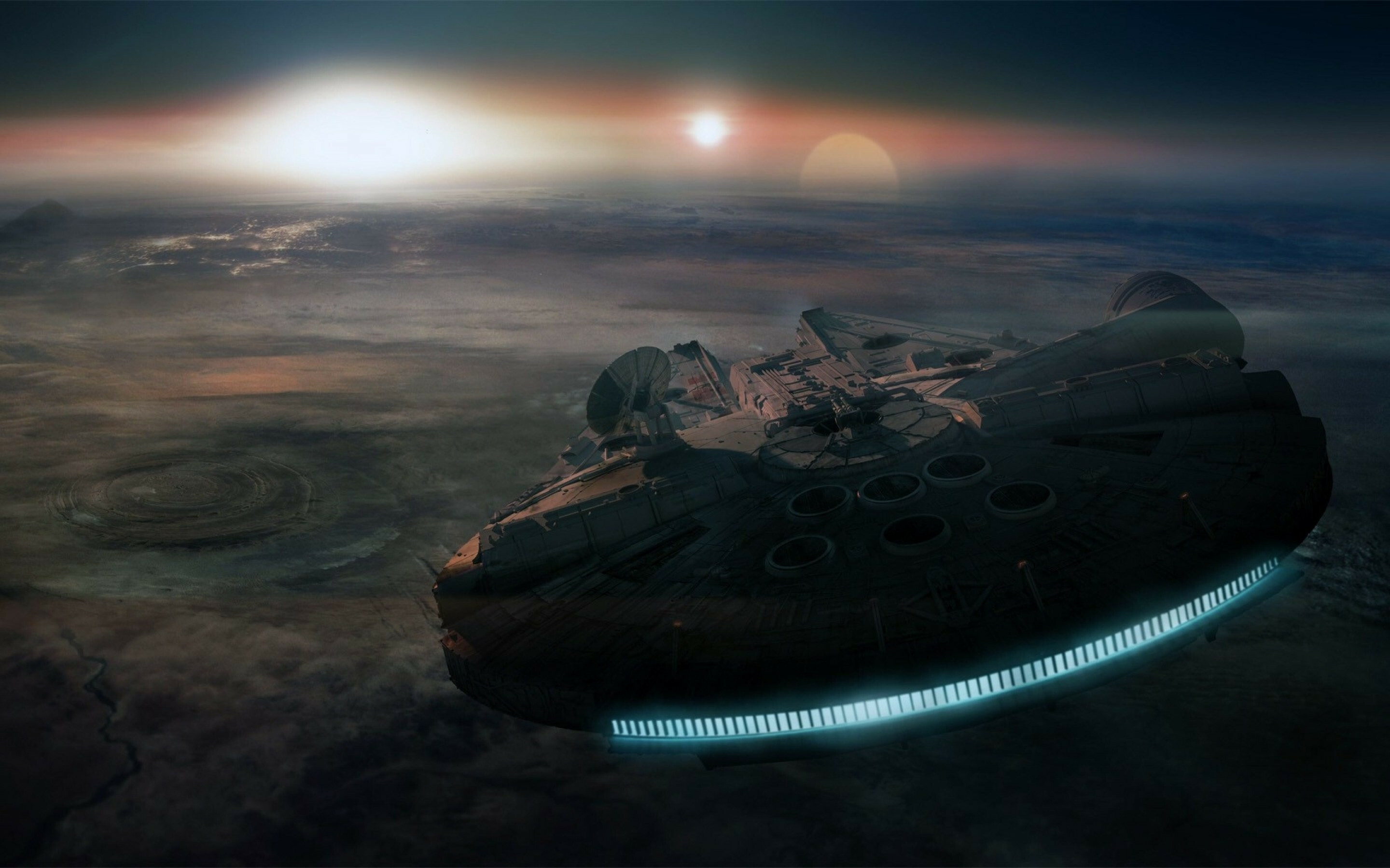 Millennium Falcon, Star Wars spaceship, Macbook Pro wallpapers, Space adventure, 2880x1800 HD Desktop