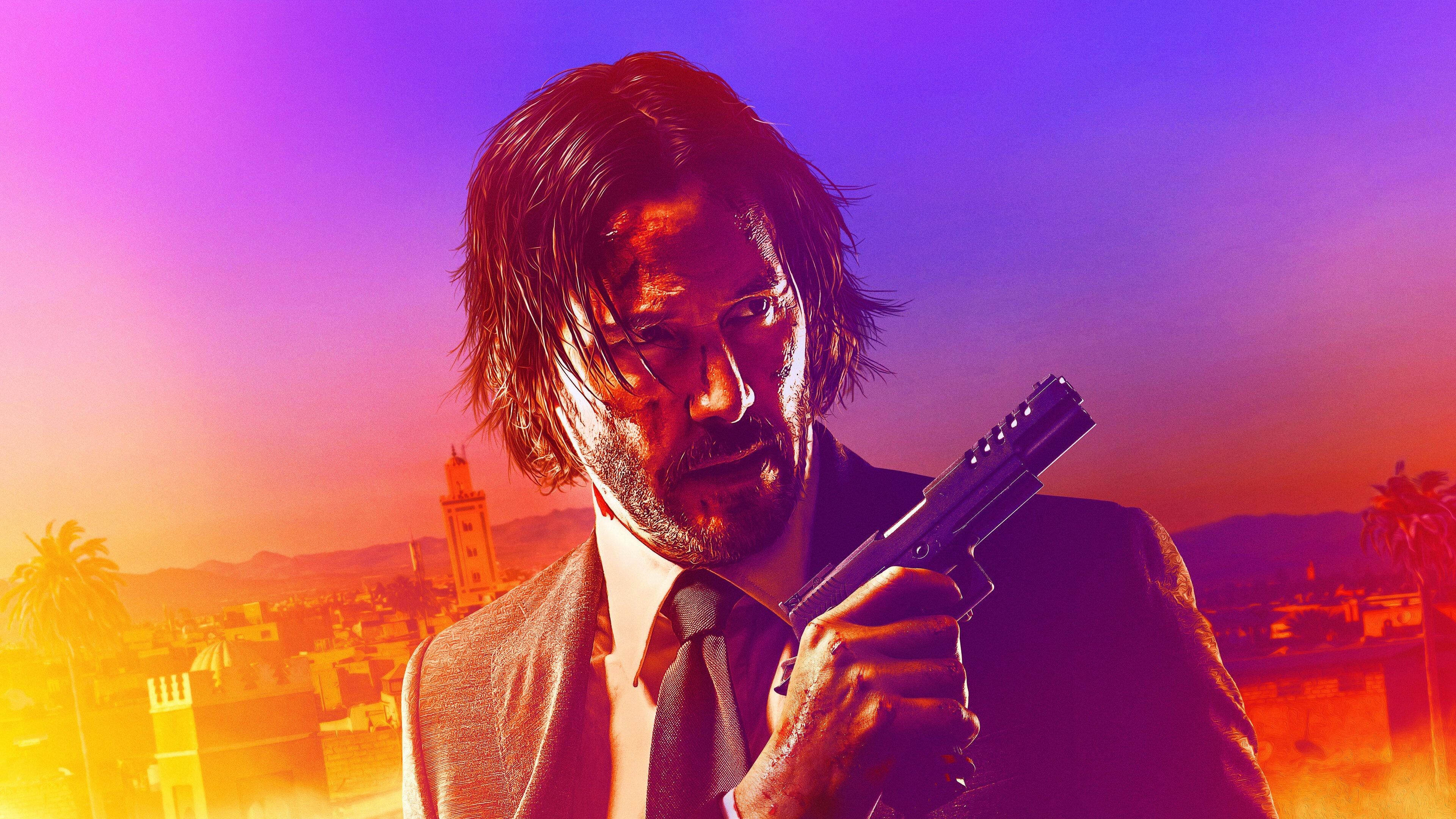 Keanu Reeves, John Wick Chapter 3 Parabellum, 4K movies wallpapers, Action, 3840x2160 4K Desktop