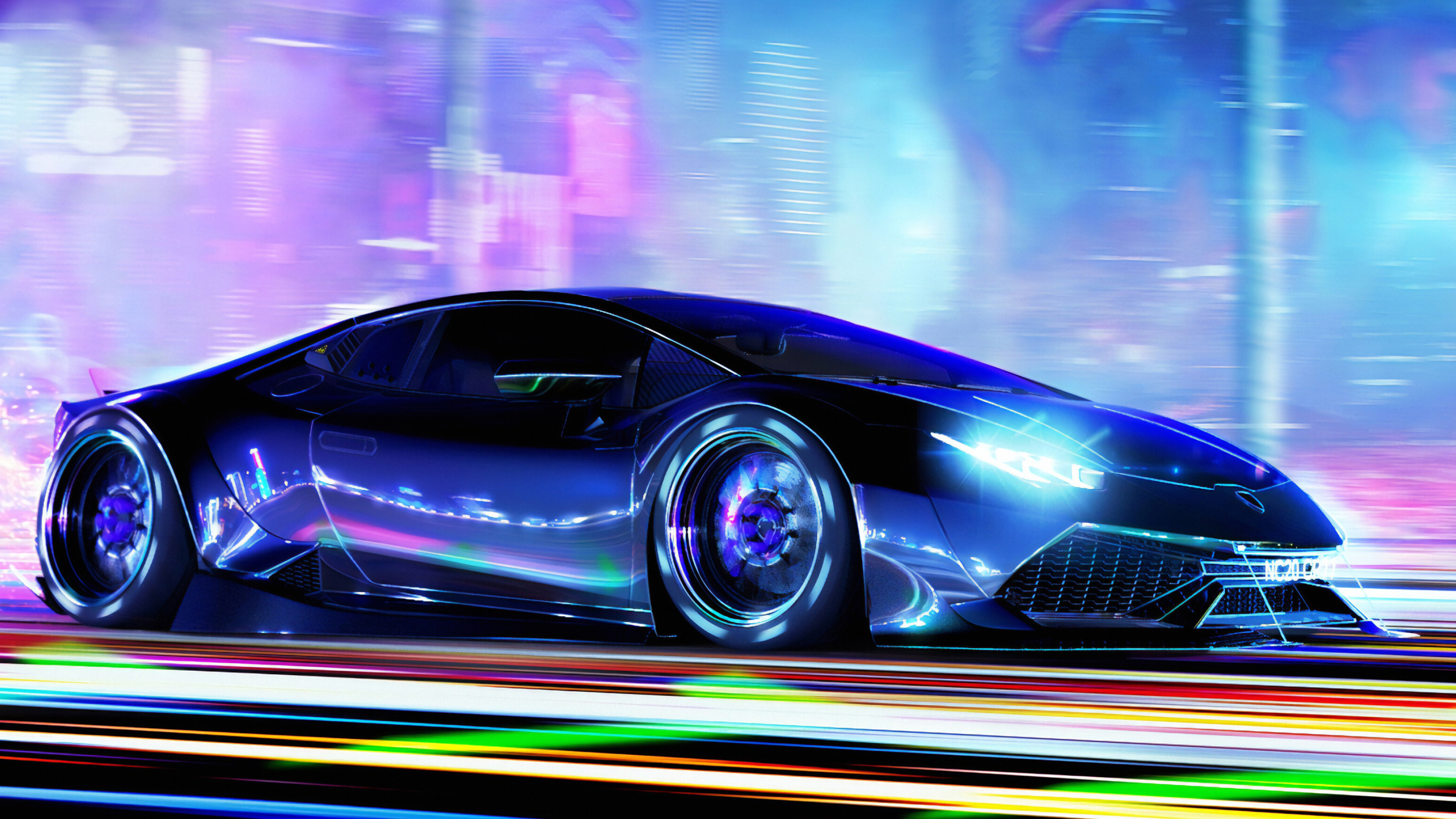 Lamborghini Auto, Cyberpunk inspiration, Gaming culture, Futuristic wallpapers, 3840x2160 4K Desktop