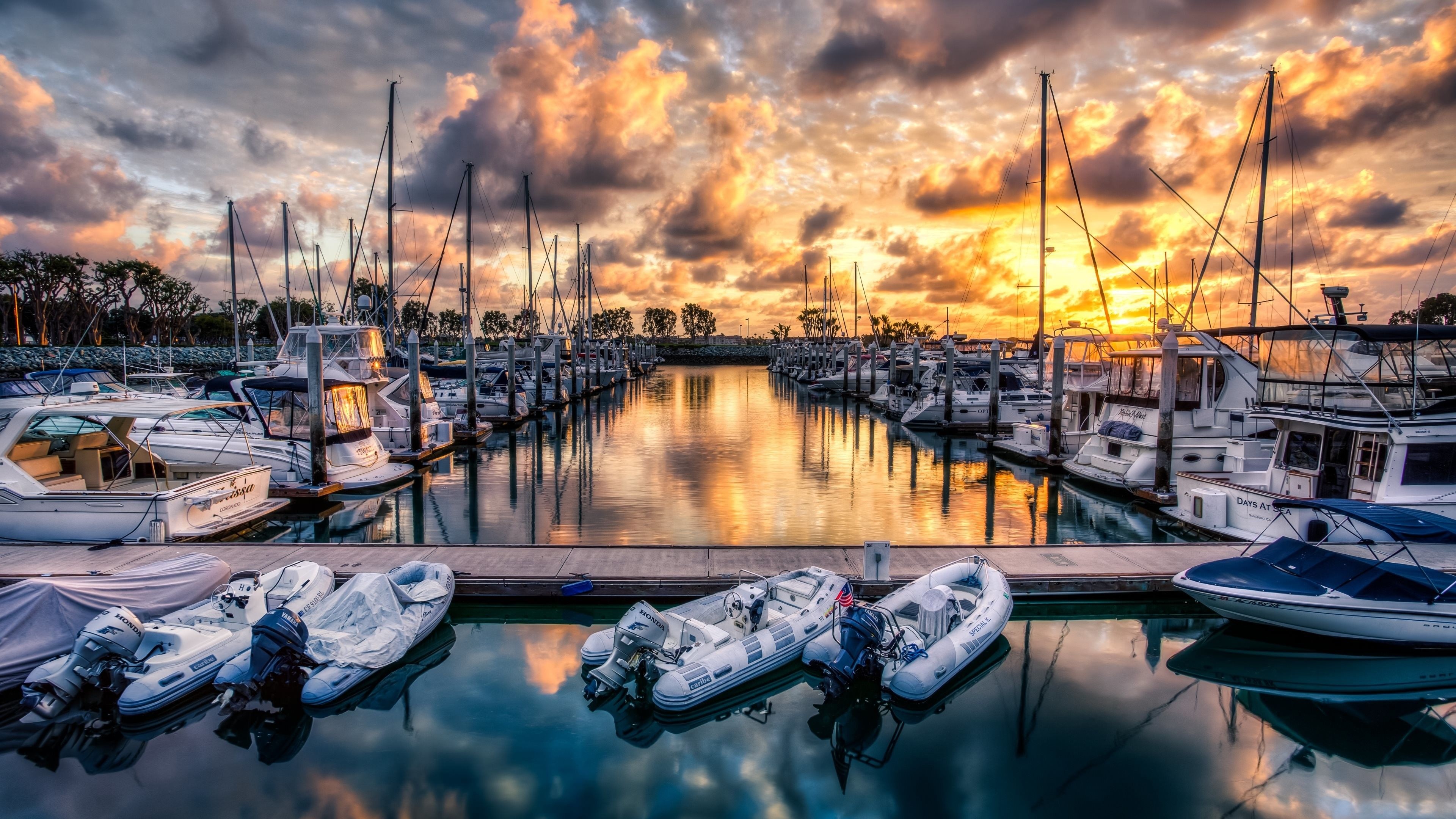 Marina, Boats Wallpaper, 3840x2160 4K Desktop