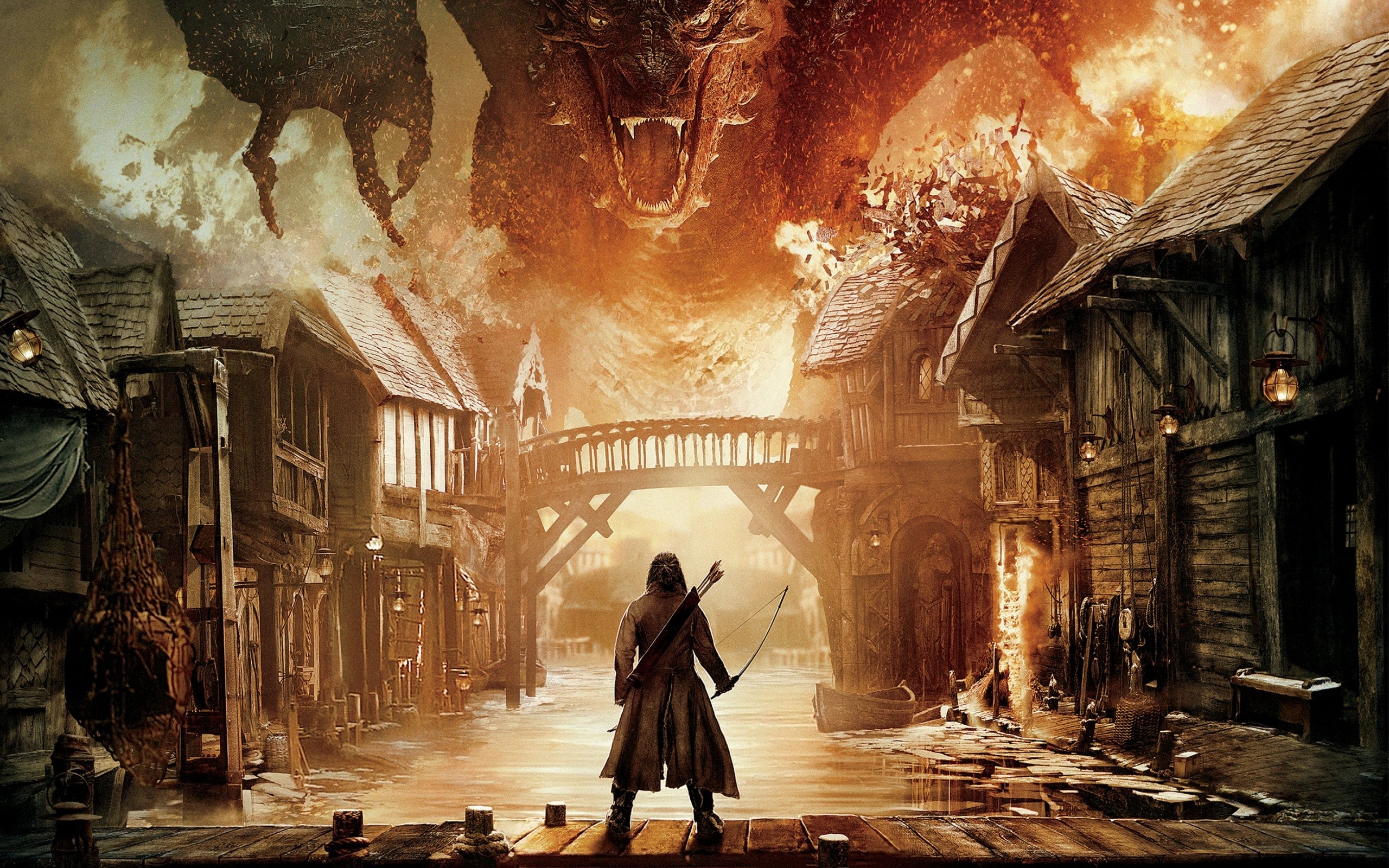 Bard the Bowman, Smaug Wallpaper, 2560x1600 HD Desktop