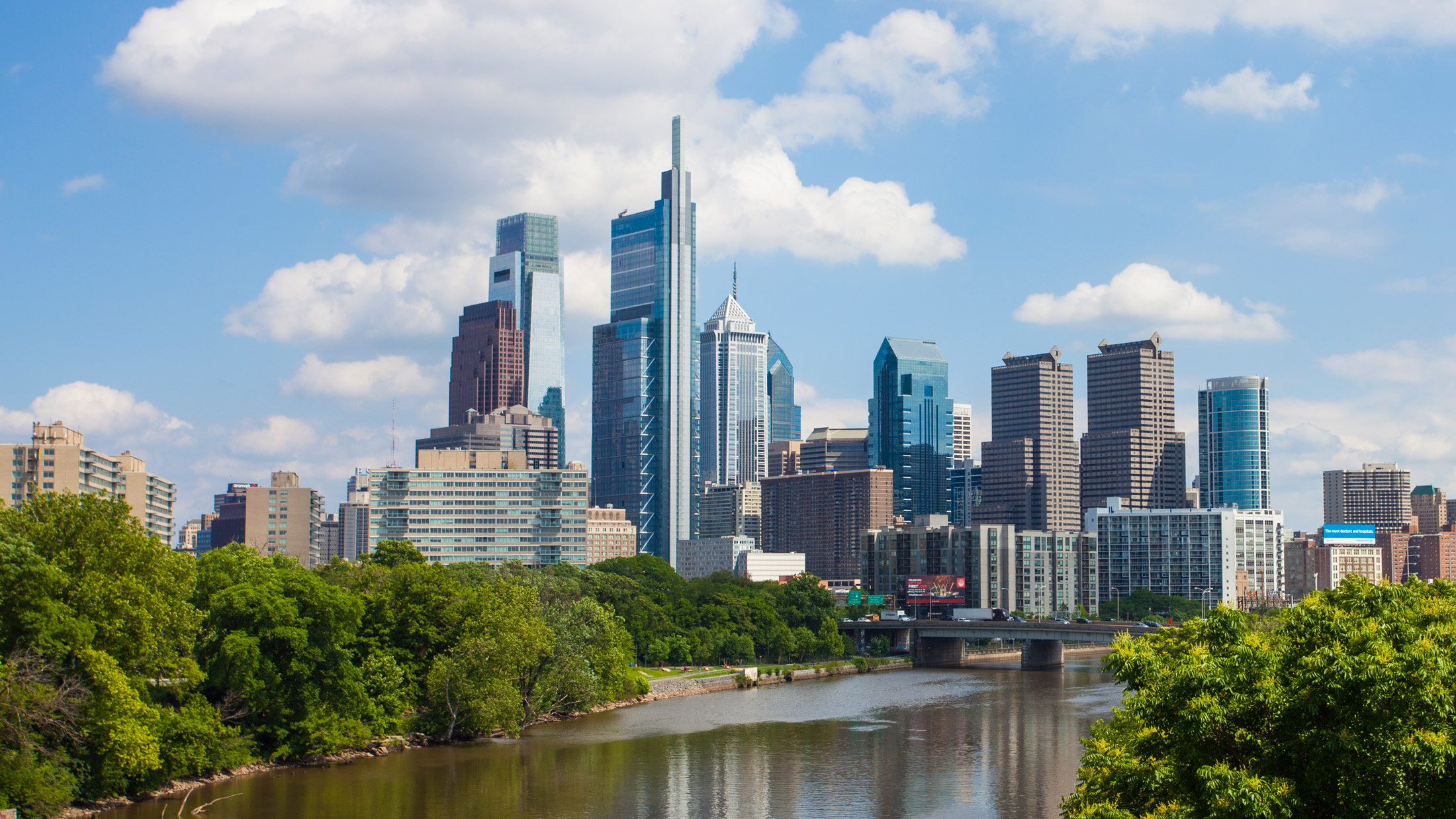 Philadelphia Skyline, Travels, Visit Philadelphia, Jobs, 2200x1240 HD Desktop