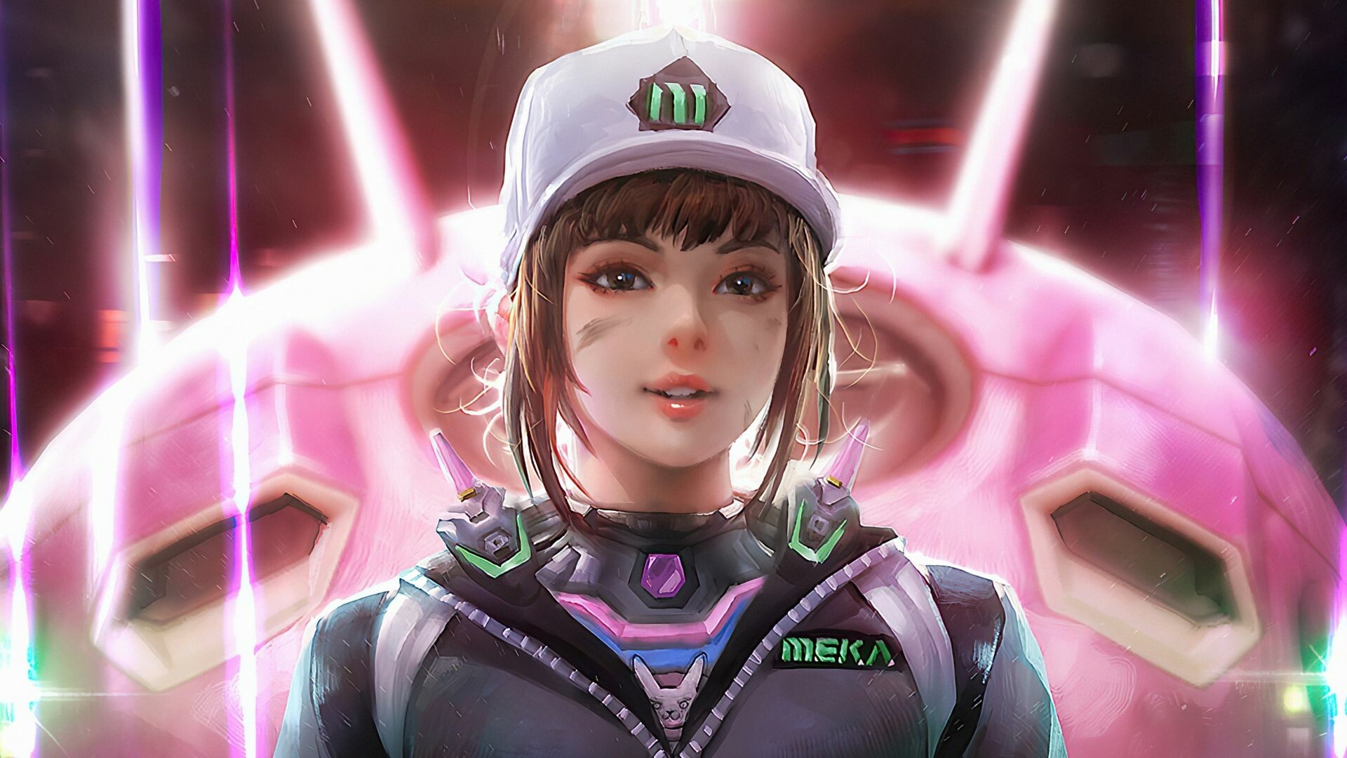 D. Va Overwatch, Beautiful character artwork, 1920x1080 Full HD Desktop