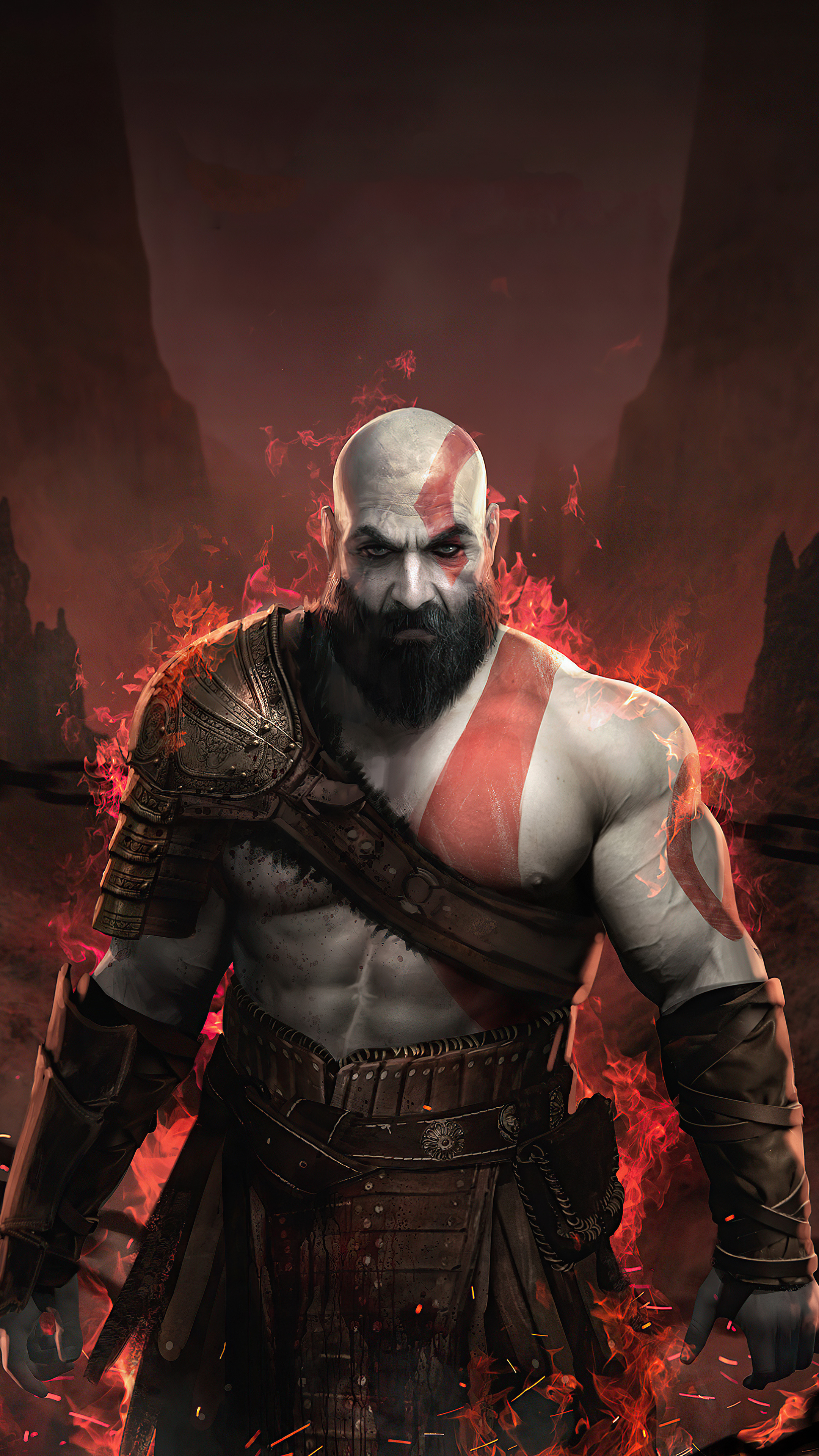 God of War 4, Kratos Wallpaper, 2160x3840 4K Phone