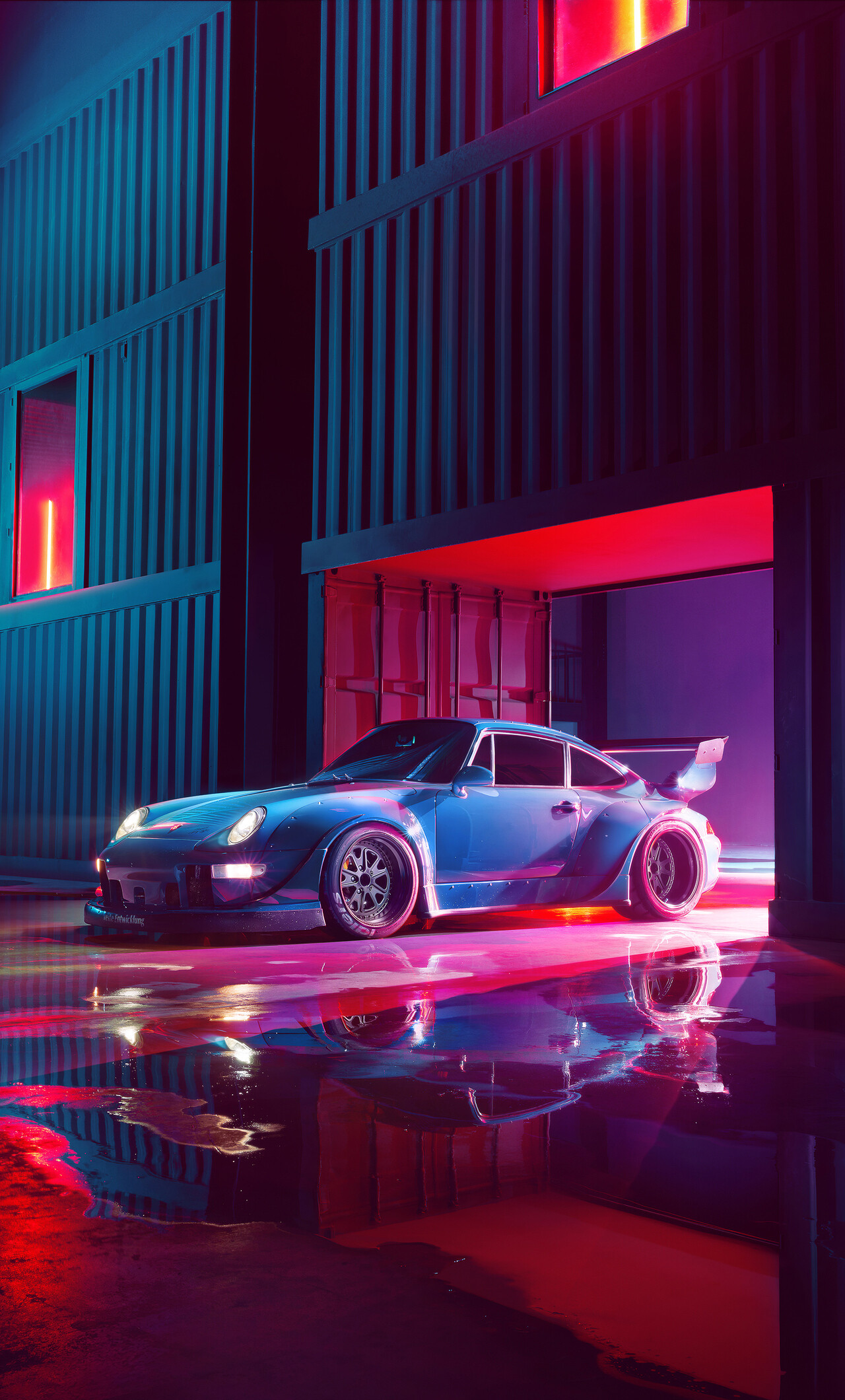 Porsche RWB concept, Futuristic vision, Aggressive stance, Bold innovation, 1280x2120 HD Phone