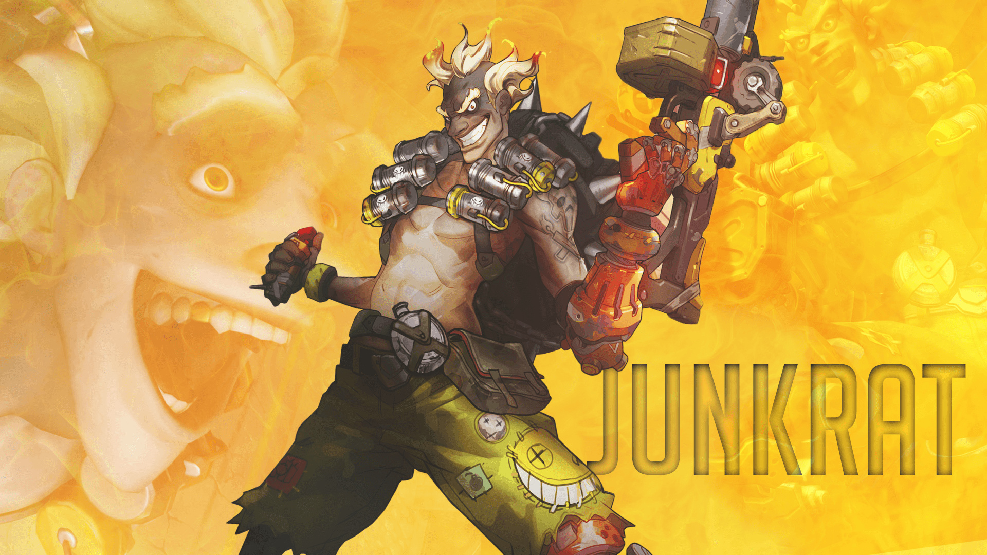 Junkrat, Explosive mayhem, Chaotic gameplay, Overwatch hero, 1920x1080 Full HD Desktop