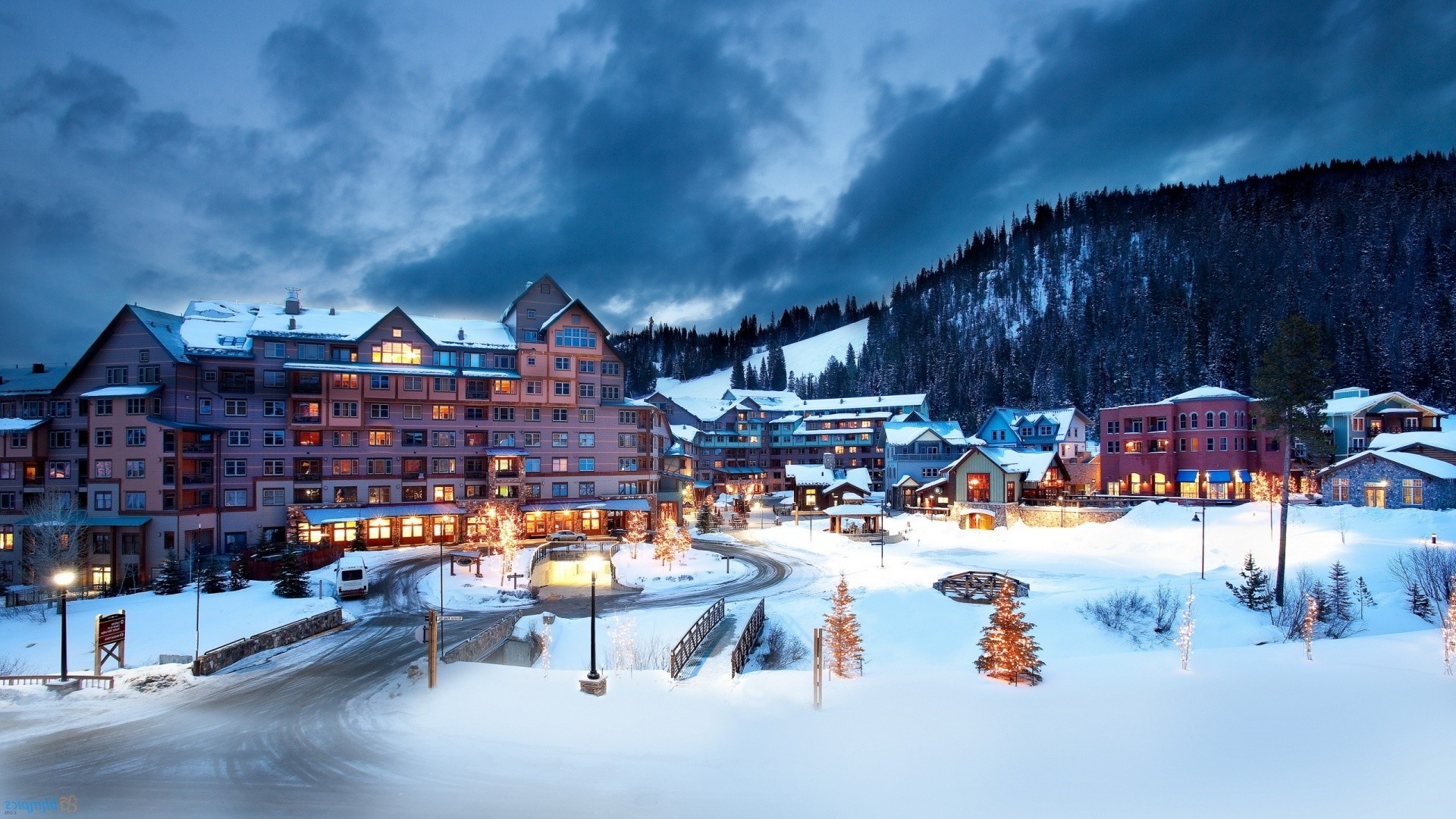 Austria winter resort wallpaper, Austrian Alps beauty, Winter wonderland, Alpine paradise, 1920x1080 Full HD Desktop