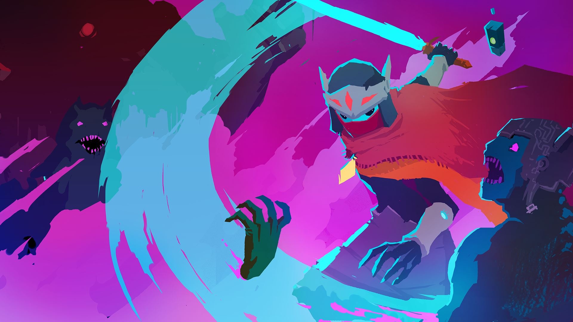 Hyper Light Drifter, Pixelated game design, Artistic desktop wallpaper, Cinematic visuals, 1920x1080 Full HD Desktop