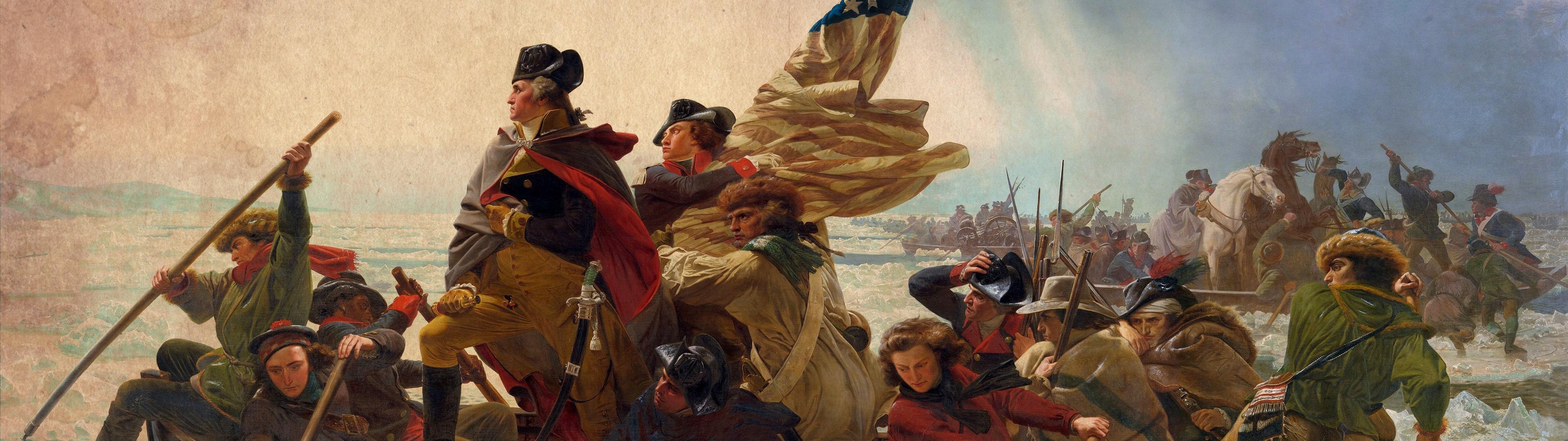 George Washington with army, History Wallpaper, 3840x1080 Dual Screen Desktop