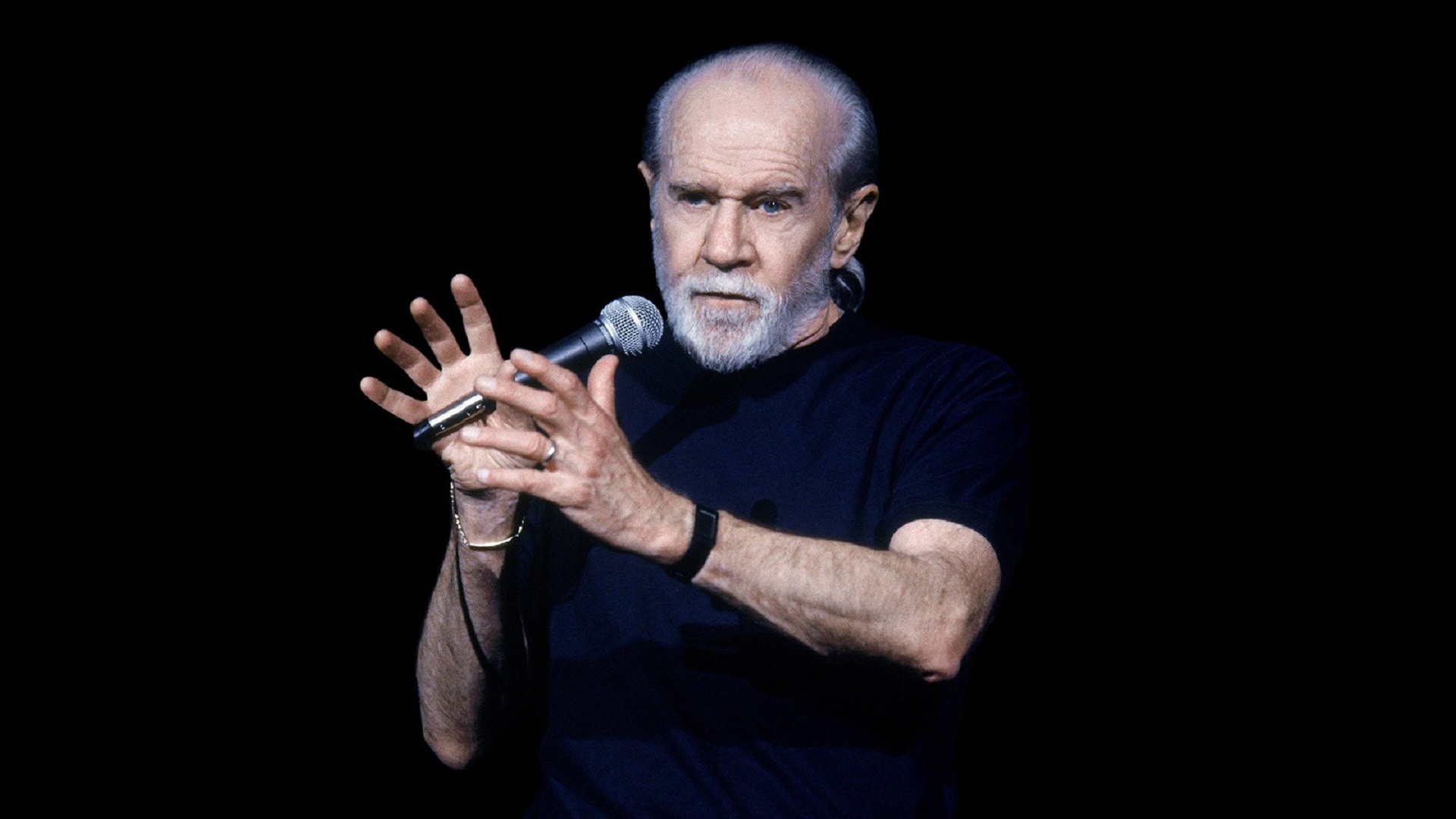 George Carlin, Comedy icon, Memorable routines, Thought-provoking humor, 1920x1080 Full HD Desktop