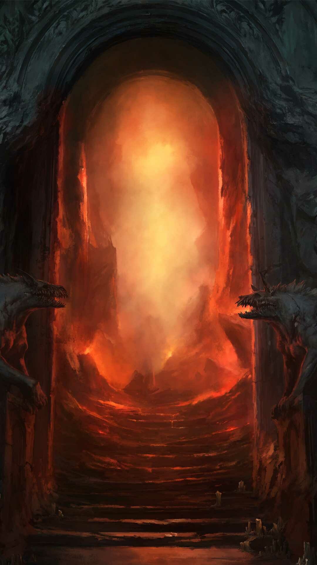 Diablo, Hellish landscapes, Dark fantasy, 1080x1920 Full HD Phone