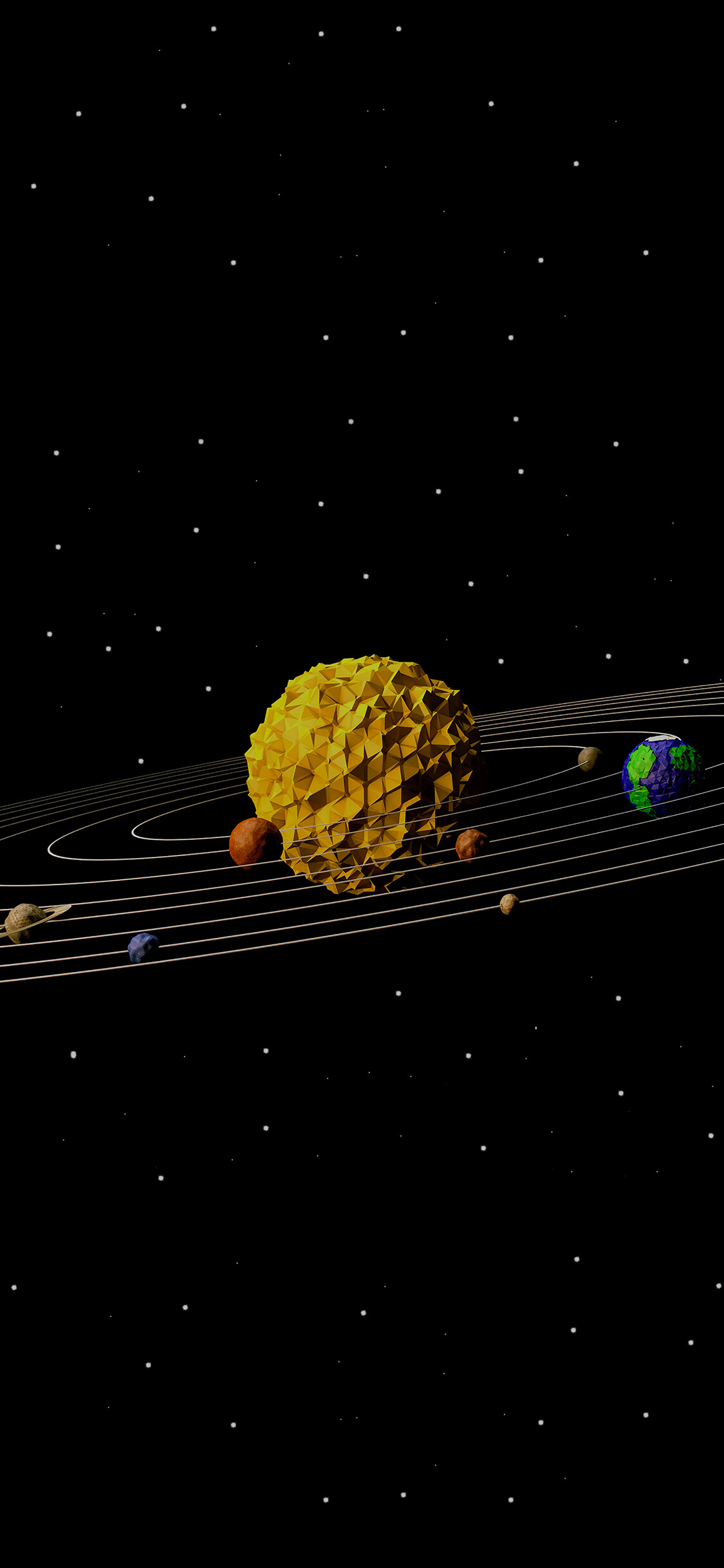 3D solar system art, Minimalistic wallpapers, Celestial beauty, Astronomical wonders, 1130x2440 HD Phone