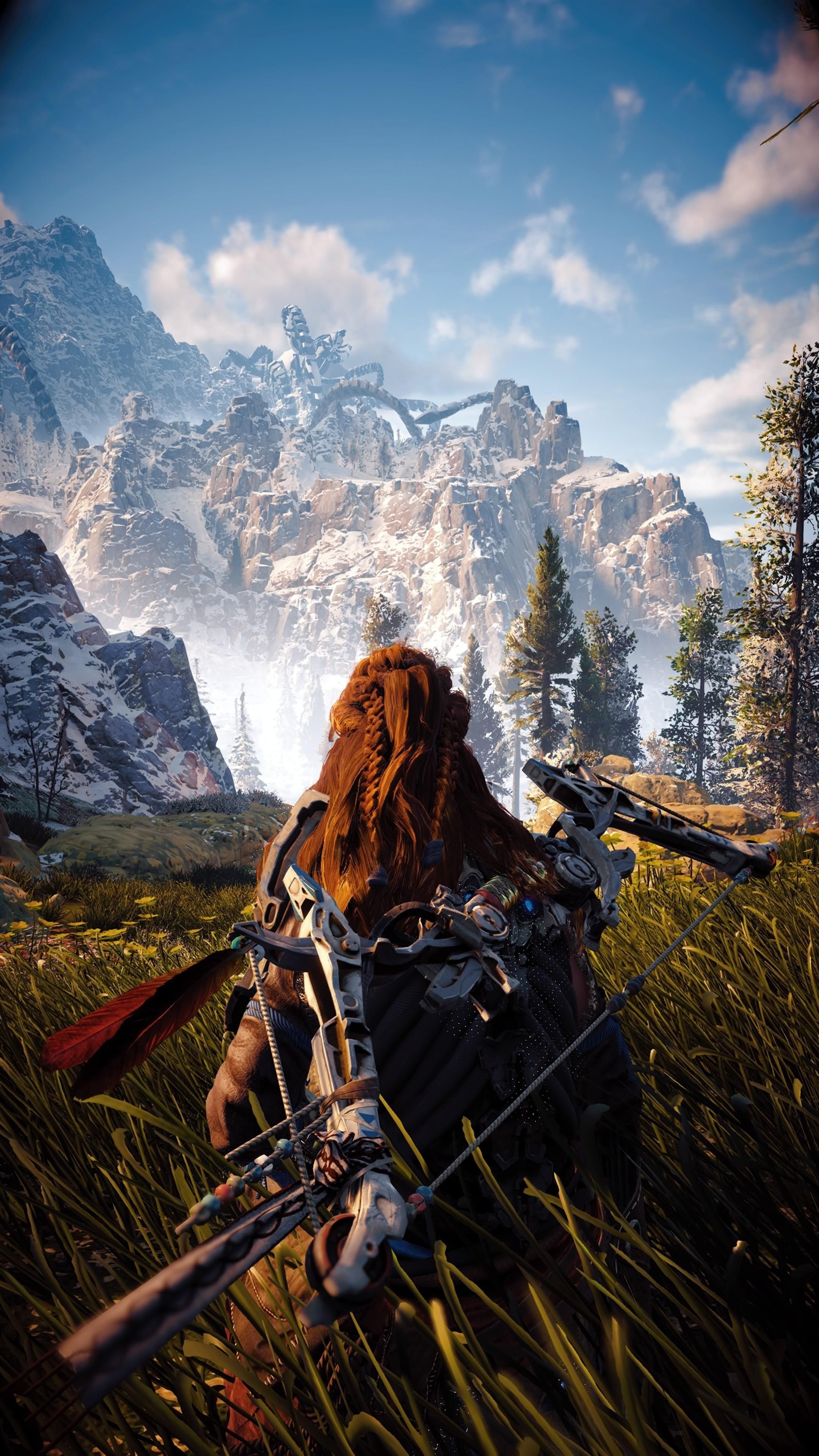 Role-Playing Game, Horizon Zero Dawn wallpaper, Aloy's bravery, Futuristic setting, 2160x3840 4K Phone