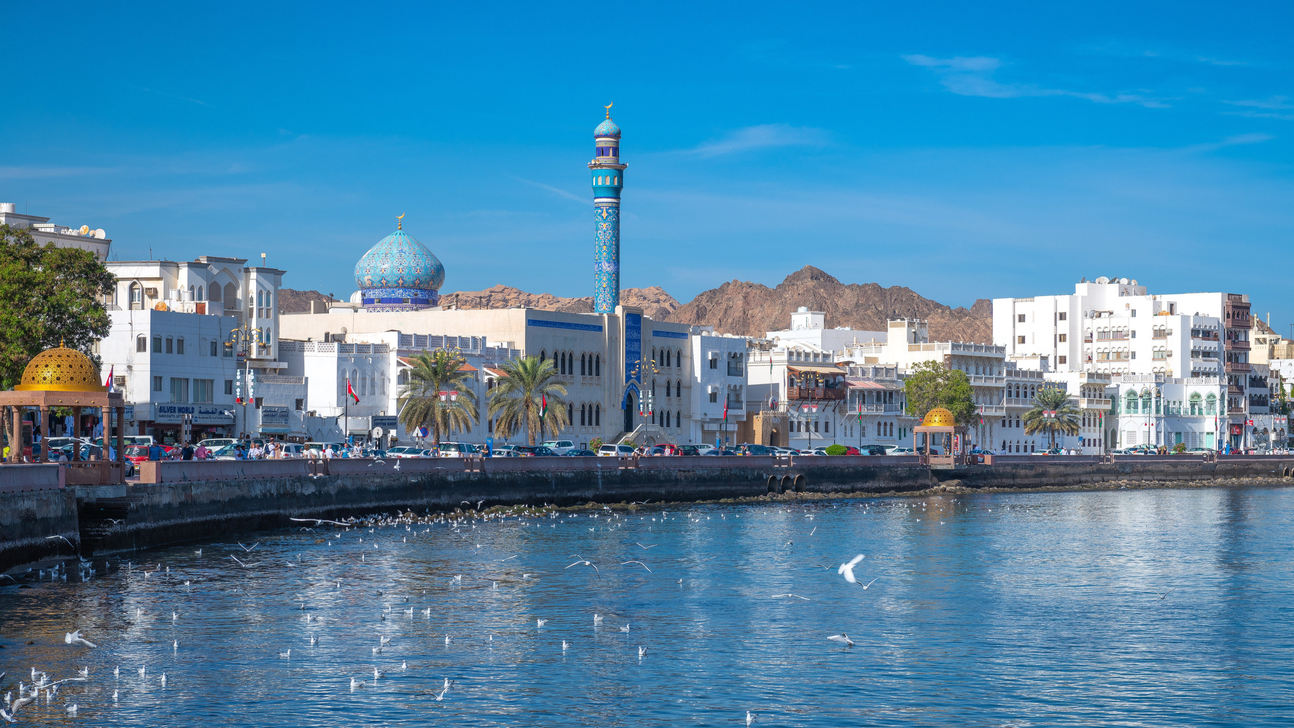 Oman travels, Muscat cityscape, Promenade wallpaper, 2560x1440 HD Desktop