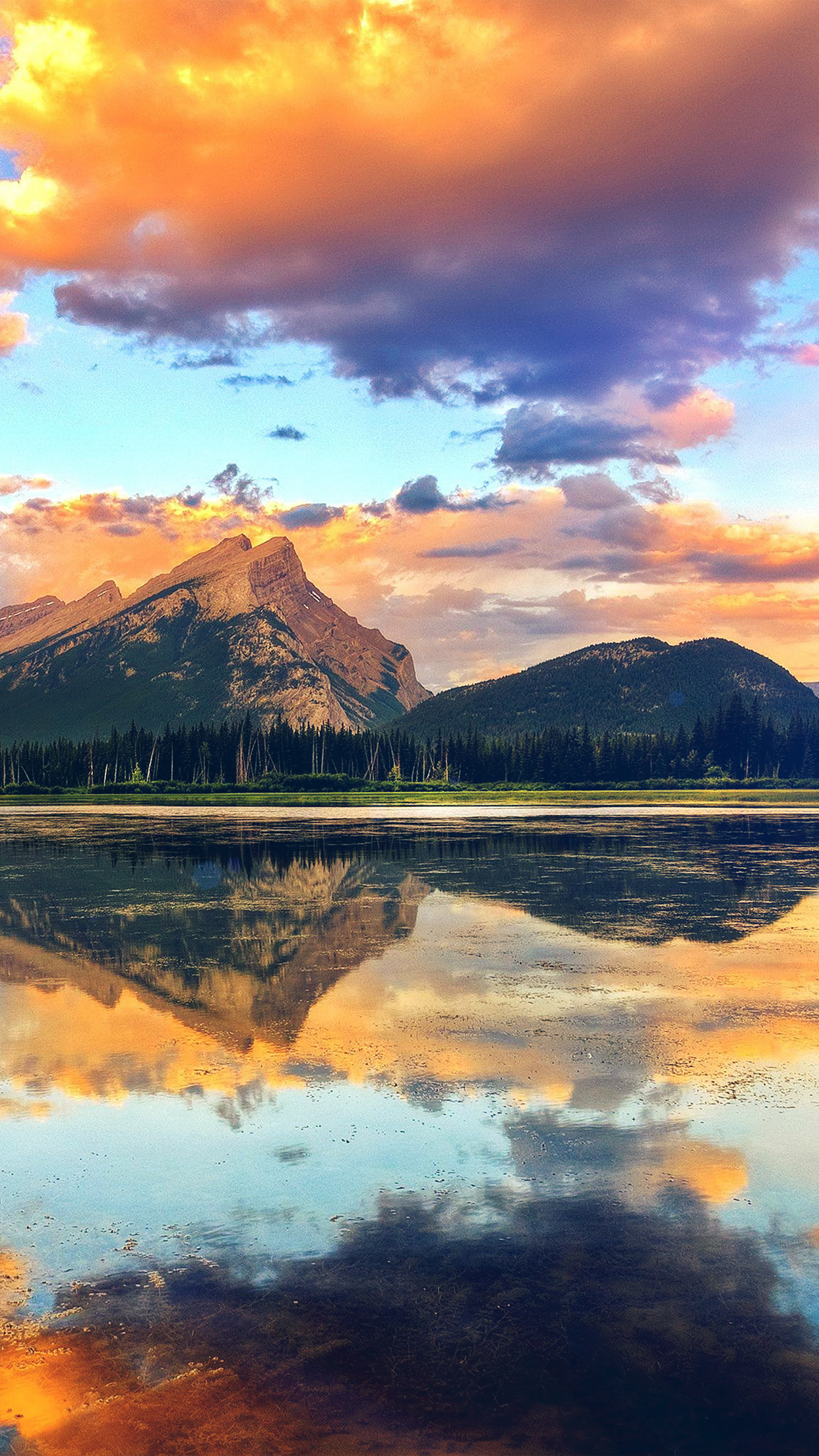 Mountain Lake, Summer Flare, Golden Hour, Serene Nature, Scenic Tranquility, 1250x2210 HD Phone