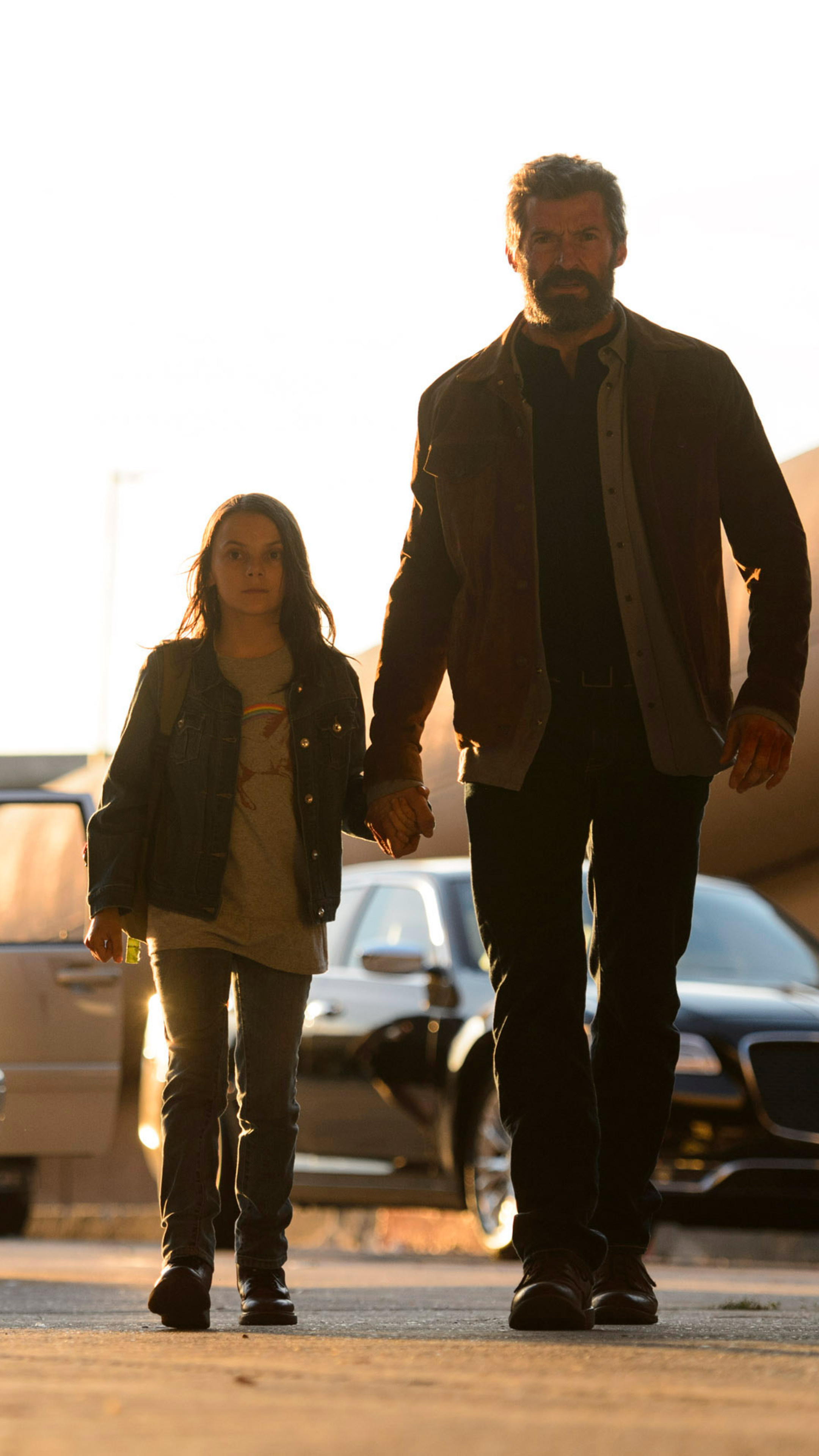 Dafne Keen and Hugh Jackman in Logan, Xperia wallpapers, HD 4K images, 2160x3840 4K Phone