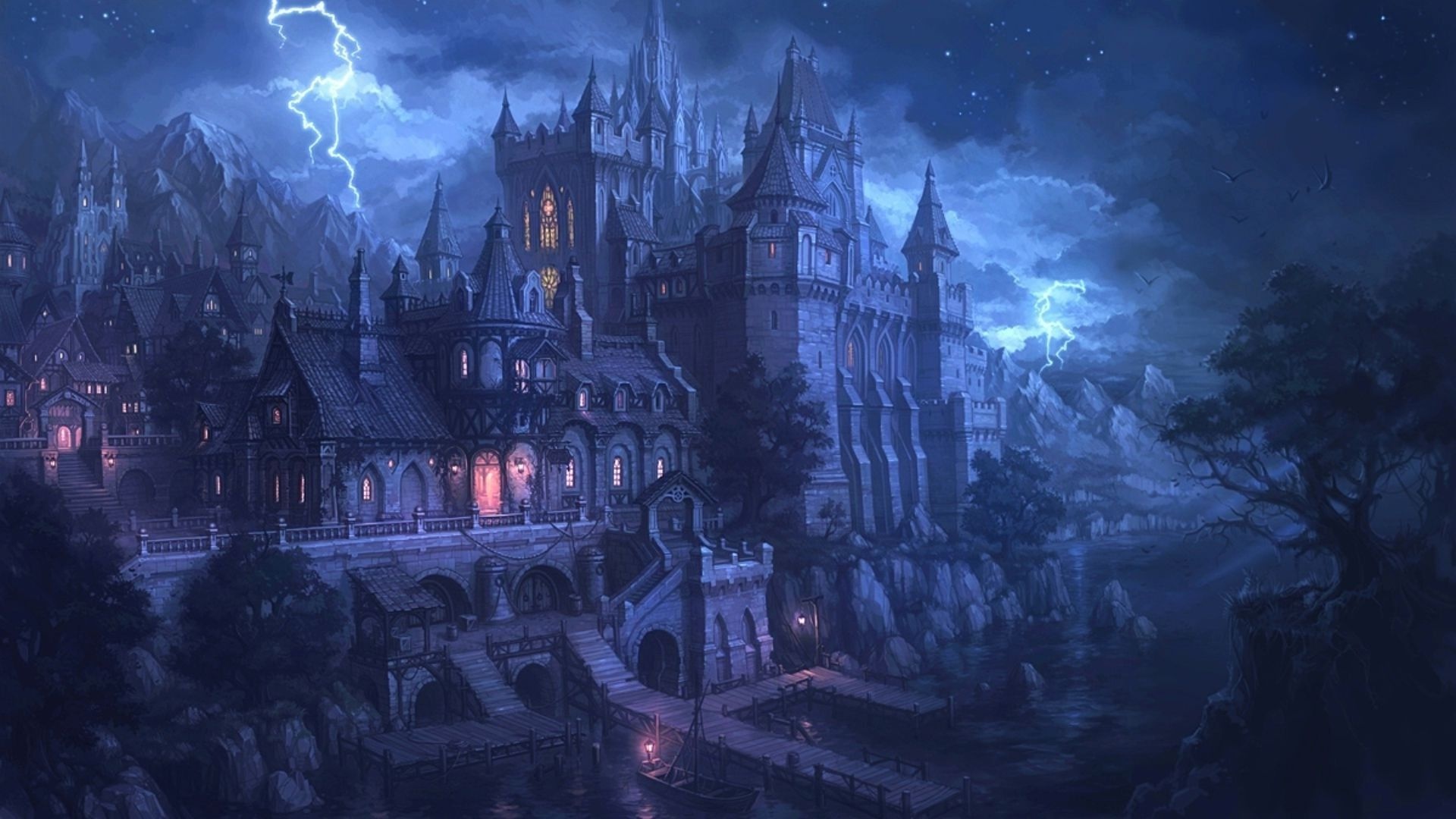 Gothic night, Nighttime beauty, Eerie ambiance, Gothic vibes, 1920x1080 Full HD Desktop