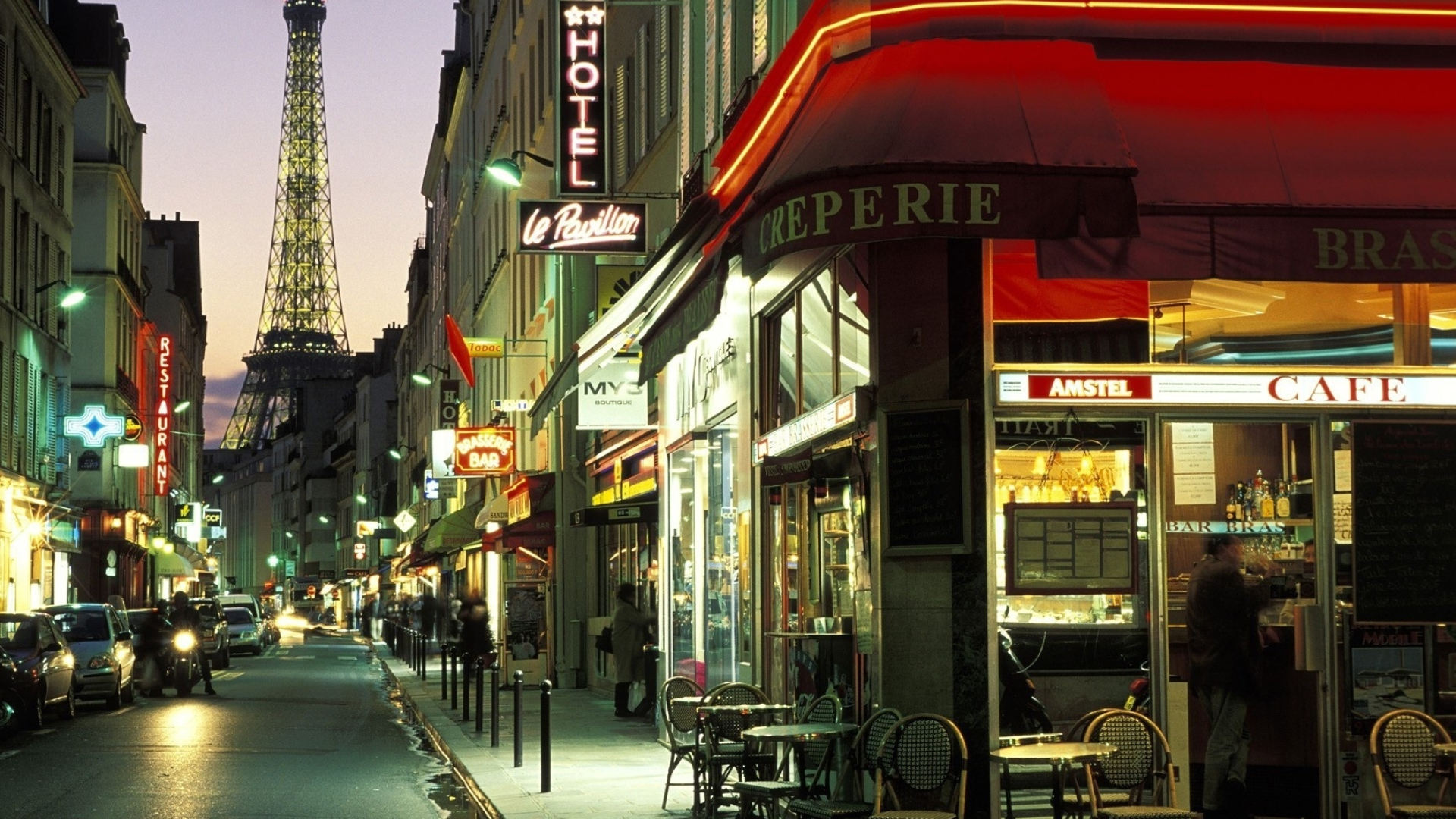 Paris alleys, Cafeteria charm, Full HD wallpapers, Quaint settings, 1920x1080 Full HD Desktop