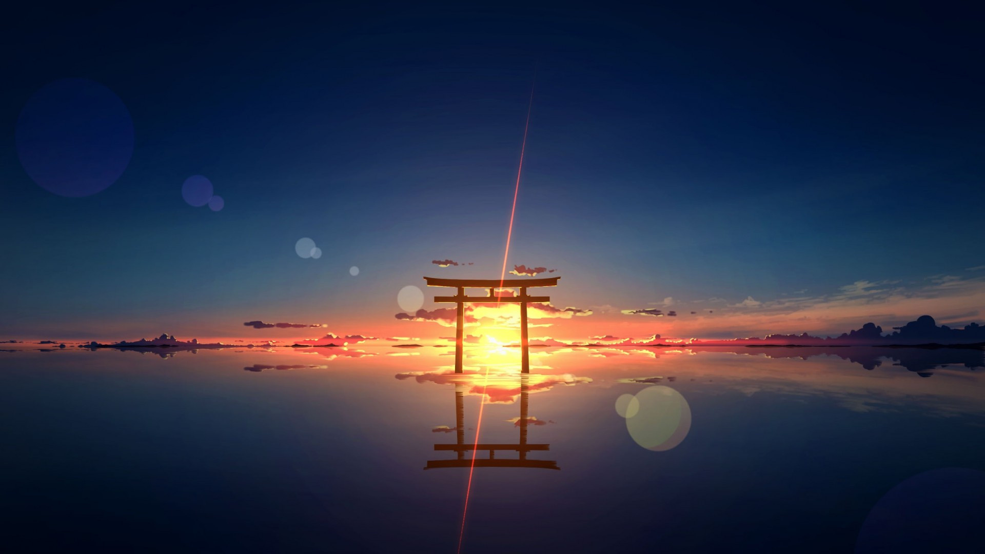 Torii, Lens Flare Wallpaper, 1920x1080 Full HD Desktop