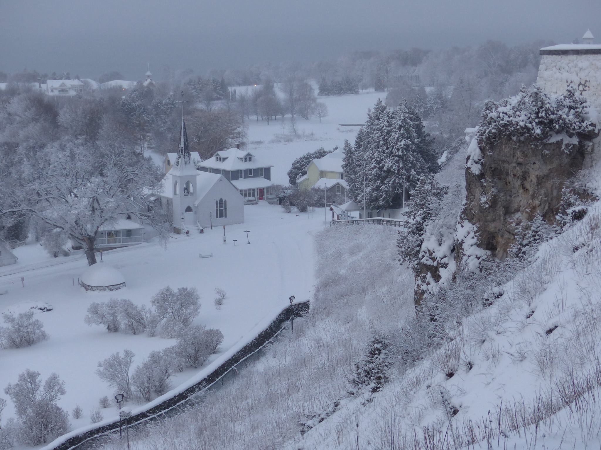 Mackinac Island snow globe, Winter wonderland, Festive celebrations, Island magic, 2050x1540 HD Desktop