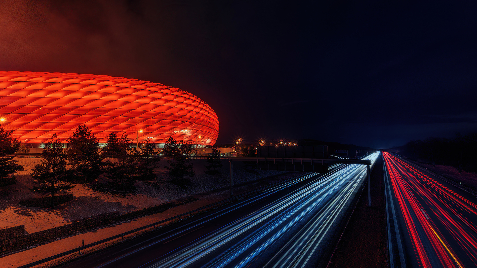 Munich football stadium, Night, HD wallpaper, KDE store, 1920x1080 Full HD Desktop